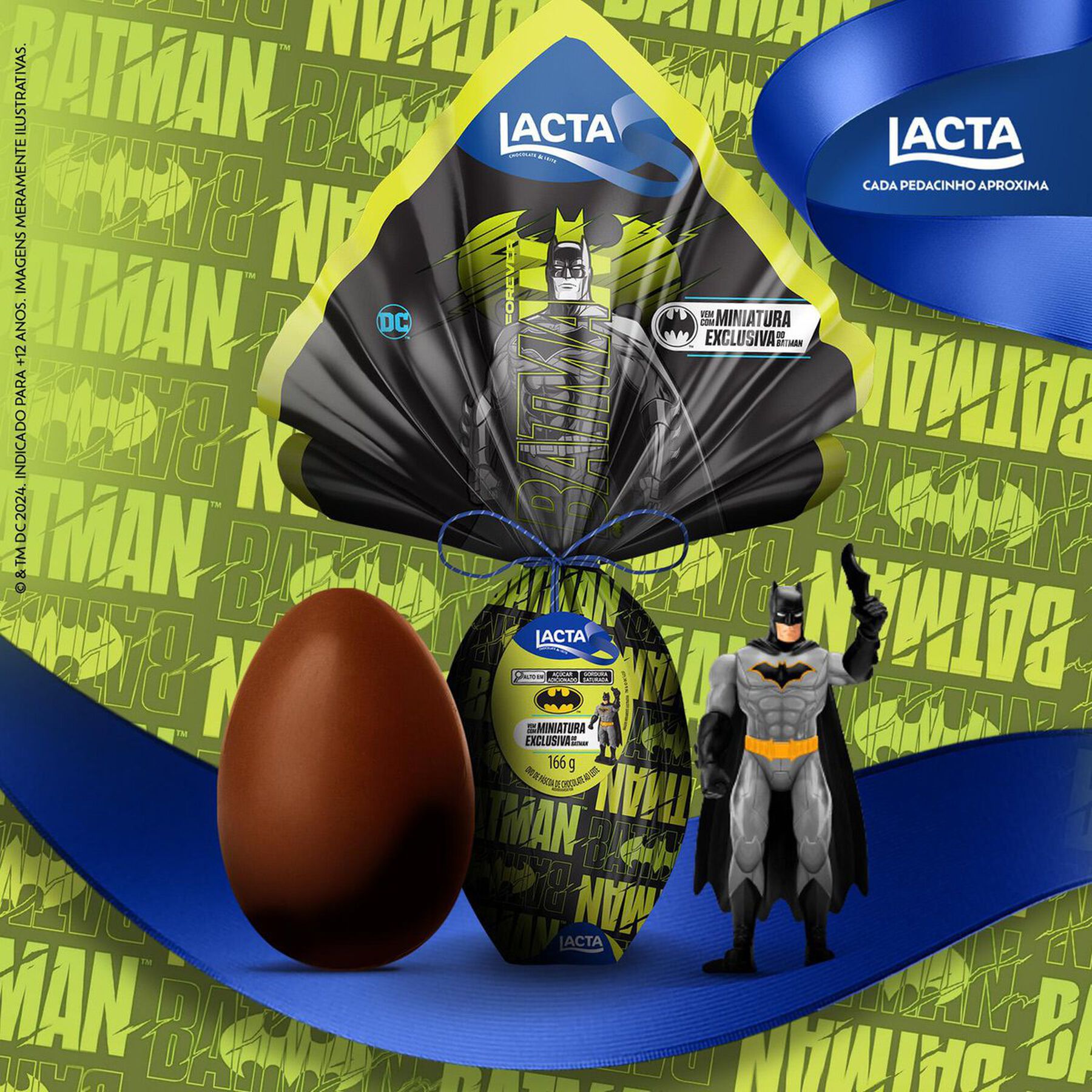 Ovo de Páscoa ao Leite Batman Lacta 166g - Vem com 1 Miniatura Exclusiva do Batman