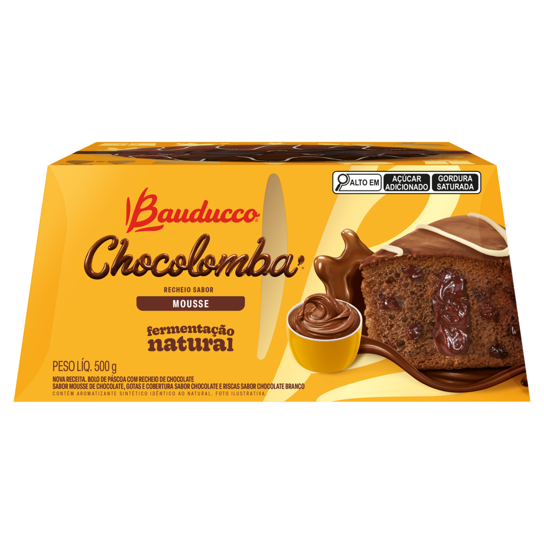 Chocolomba Recheio Mousse com Cobertura e Gotas de Chocolate Bauducco Caixa 500g