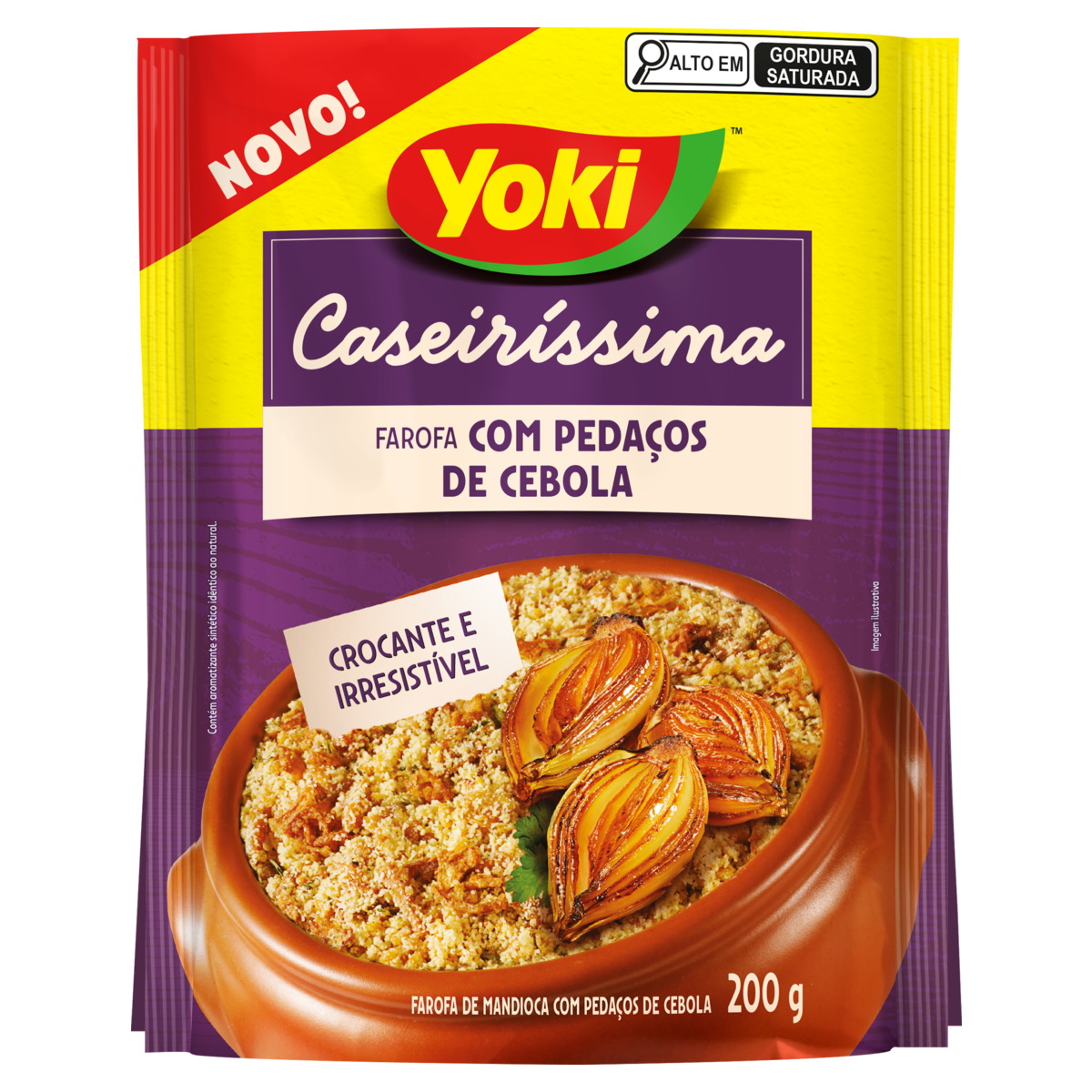Farofa de Mandioca com Peda&ccedil;os de Cebola Yoki Caseir&iacute;ssima Pacote 200g