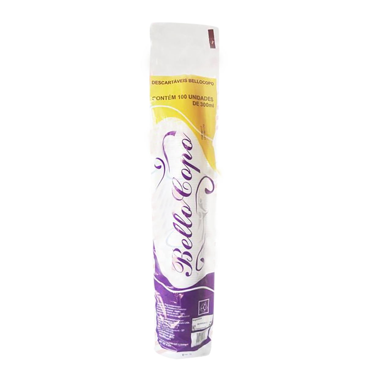 Copo Pl&aacute;stico Branco Bellocopo 300ml C/100&nbsp;Unidades