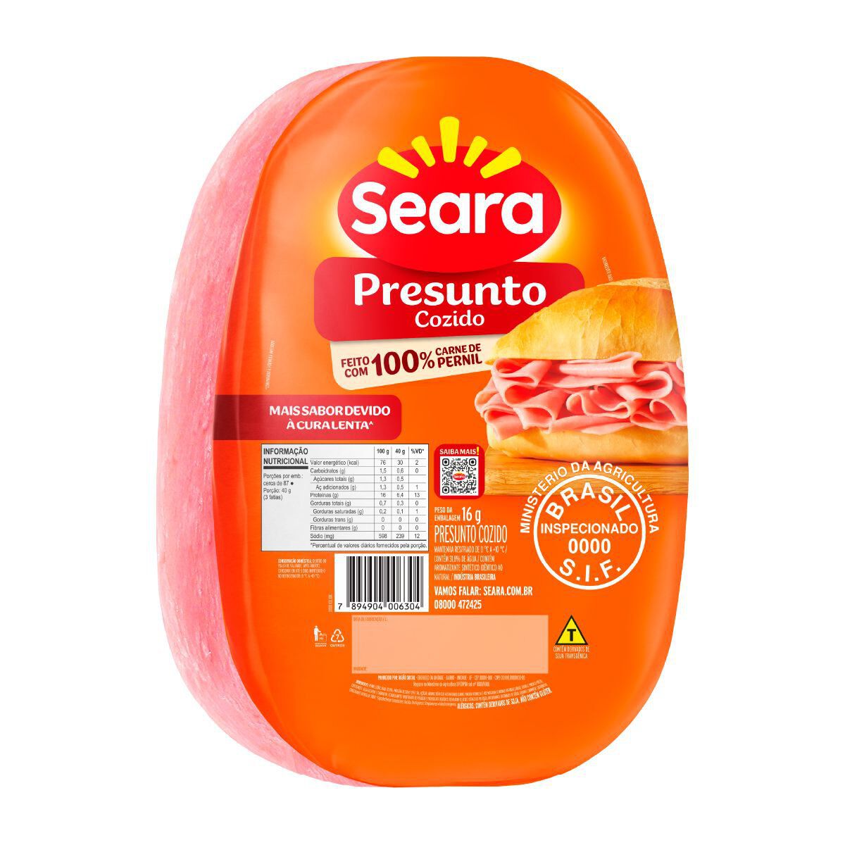 Presunto Cozido Seara Fatiado aprox. 150g