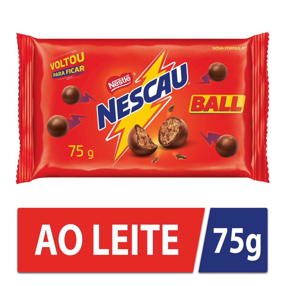 Chocolate ao Leite Nestl&eacute; Nescau Ball Pacote 75g