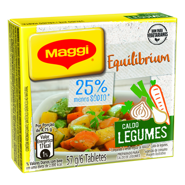 Caldo em Tablete Legumes Maggi Equilibrium Caixa 57g 6 Unidades