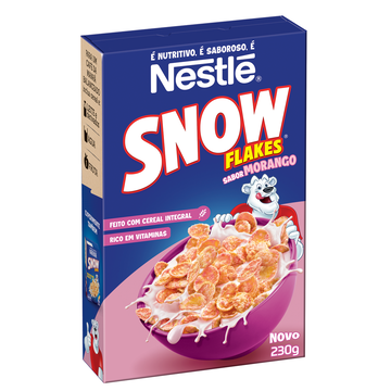 Cereal Matinal Morango Snow Flakes Caixa 230g