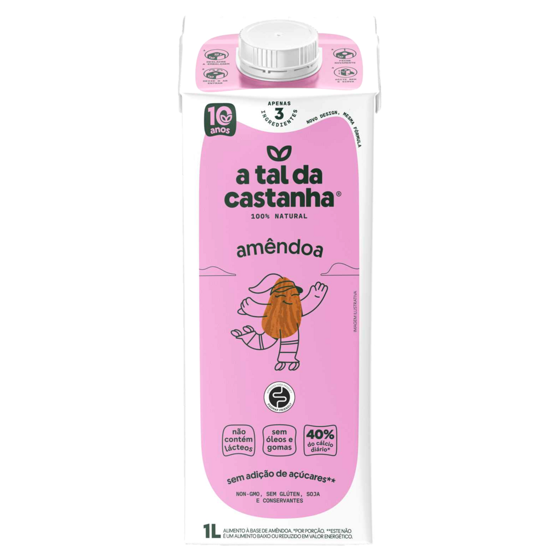 Bebida &agrave; Base de Am&ecirc;ndoa A Tal da Castanha Caixa 1l