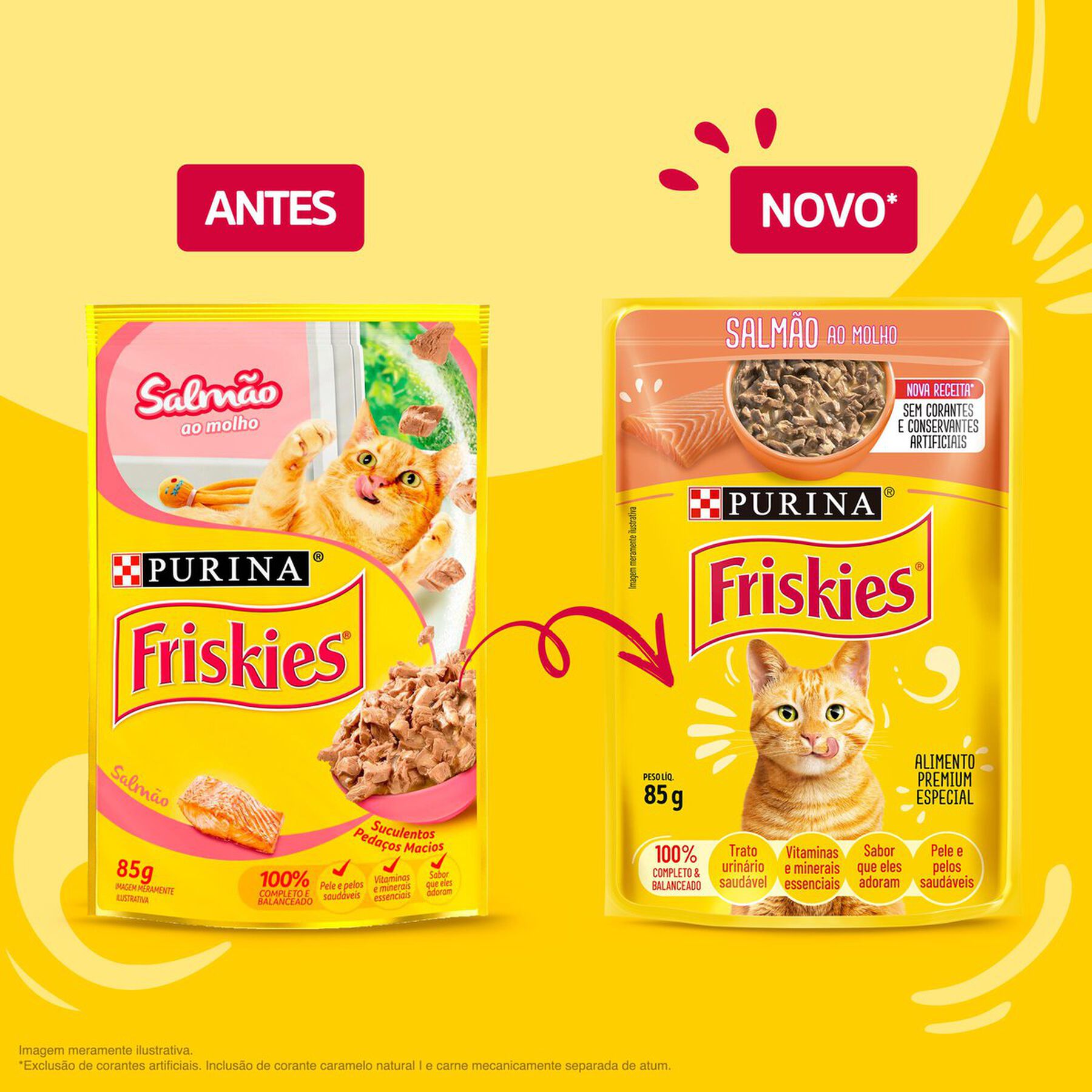 Alimento para Gatos Salmão ao Molho Purina Friskies Sachê 85g