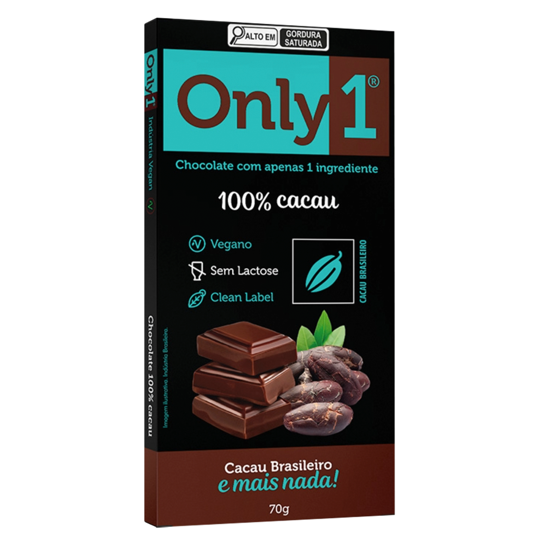 Chocolate 100% Cacau Only1 Caixa 70g
