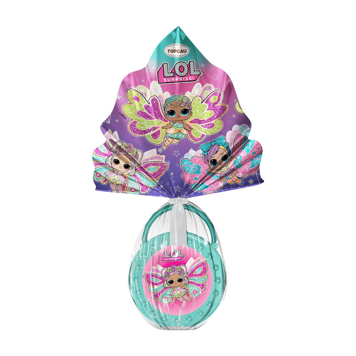 Ovo de P&aacute;scoa ao Leite L.O.L. Surprise! Topcau 90g Vem com Uma Bolsinha!