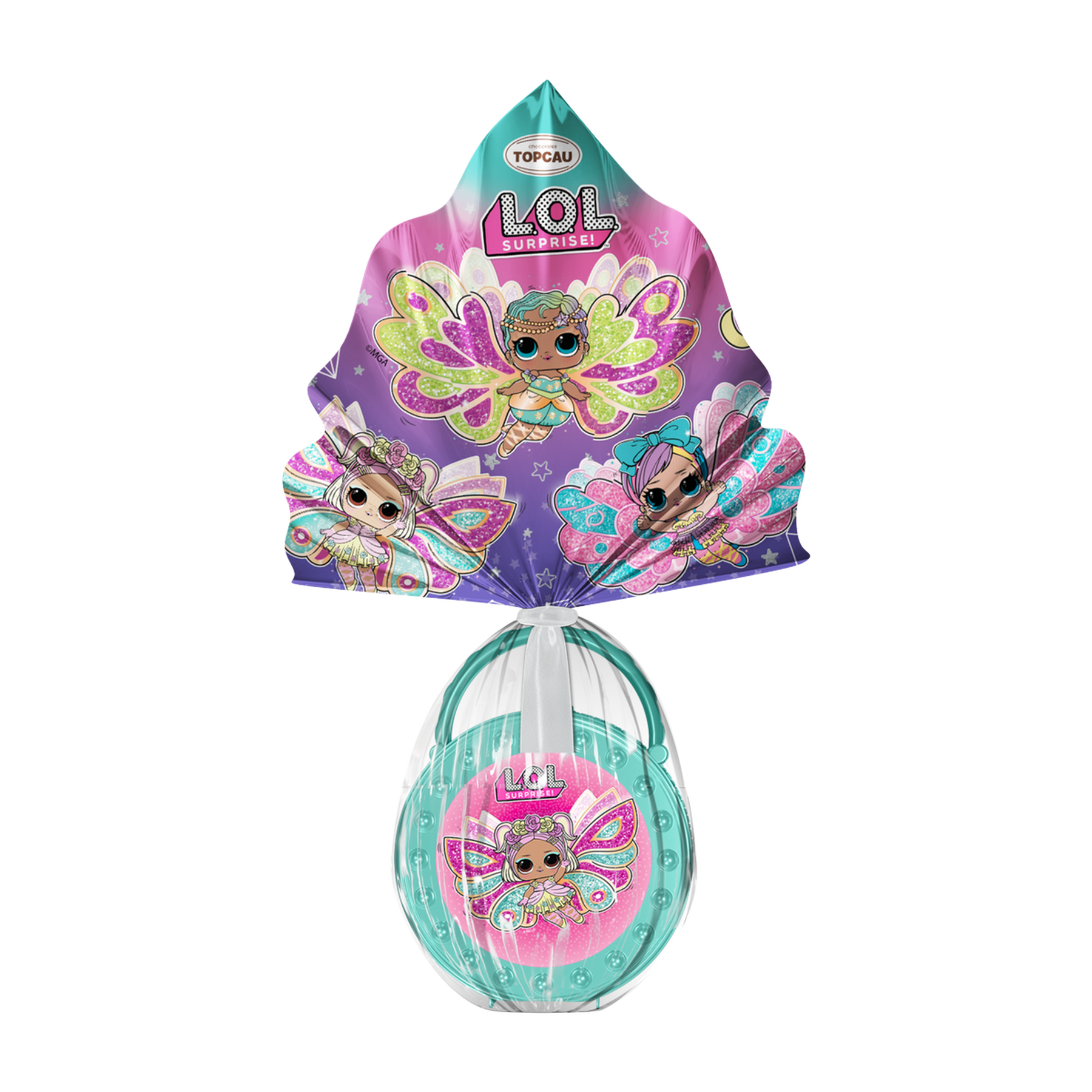 Ovo de P&aacute;scoa ao Leite L.O.L. Surprise! Topcau 90g Vem com Uma Bolsinha!