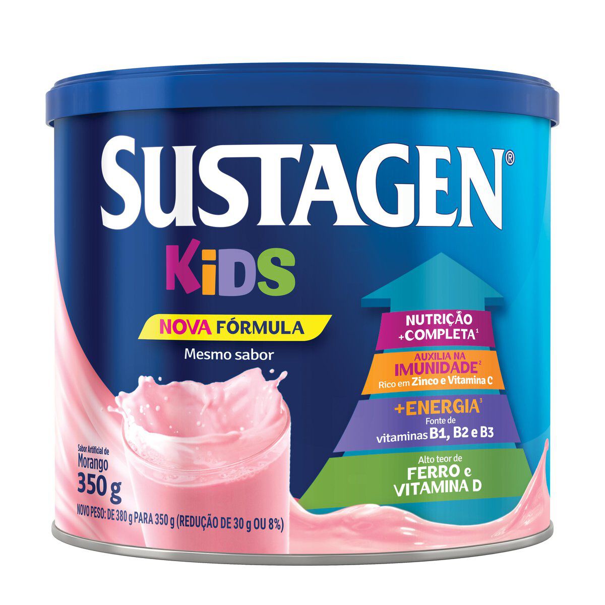 Complemento Alimentar Morango Sustagen Kids Lata 380g