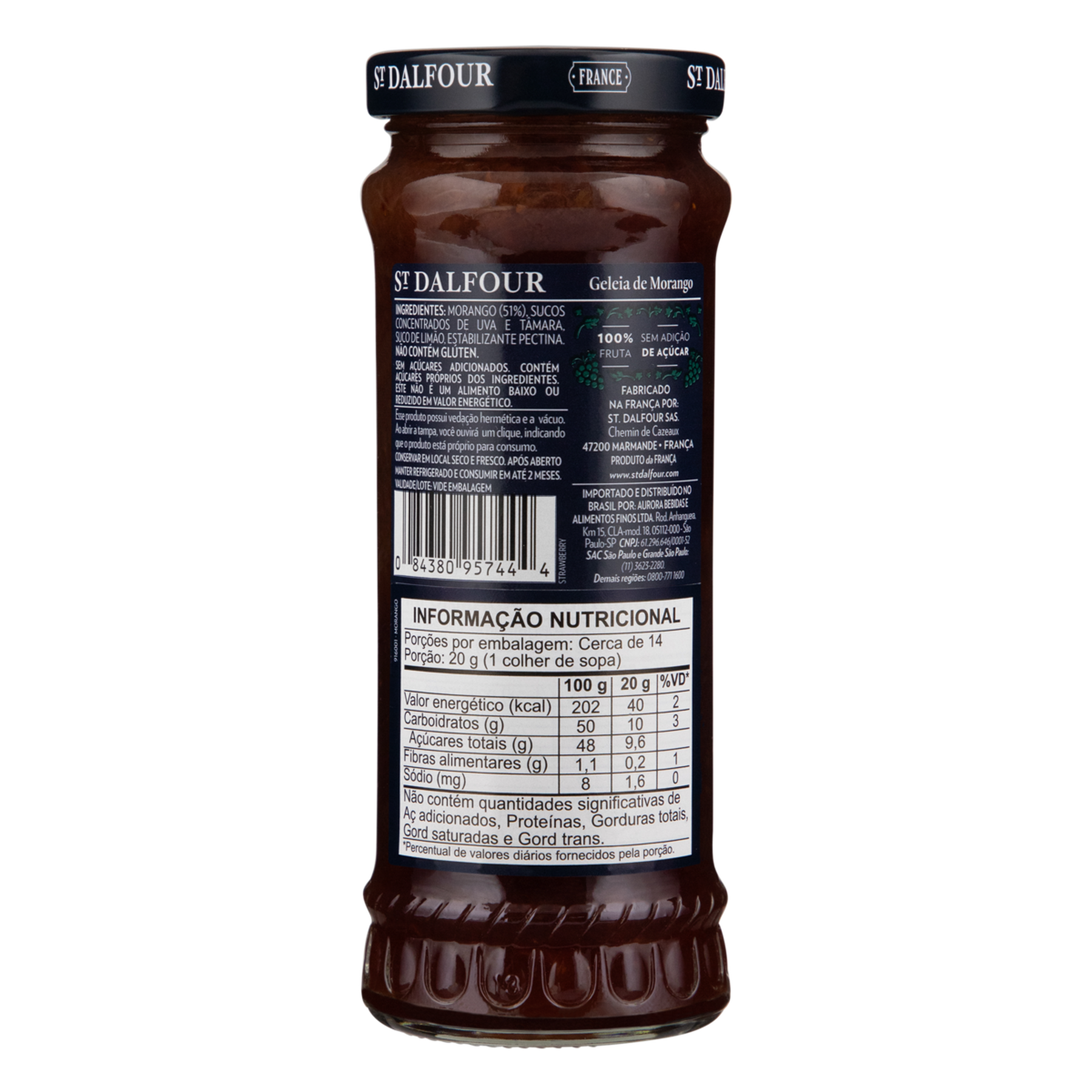 Geleia Morango St Dalfour Vidro 284g