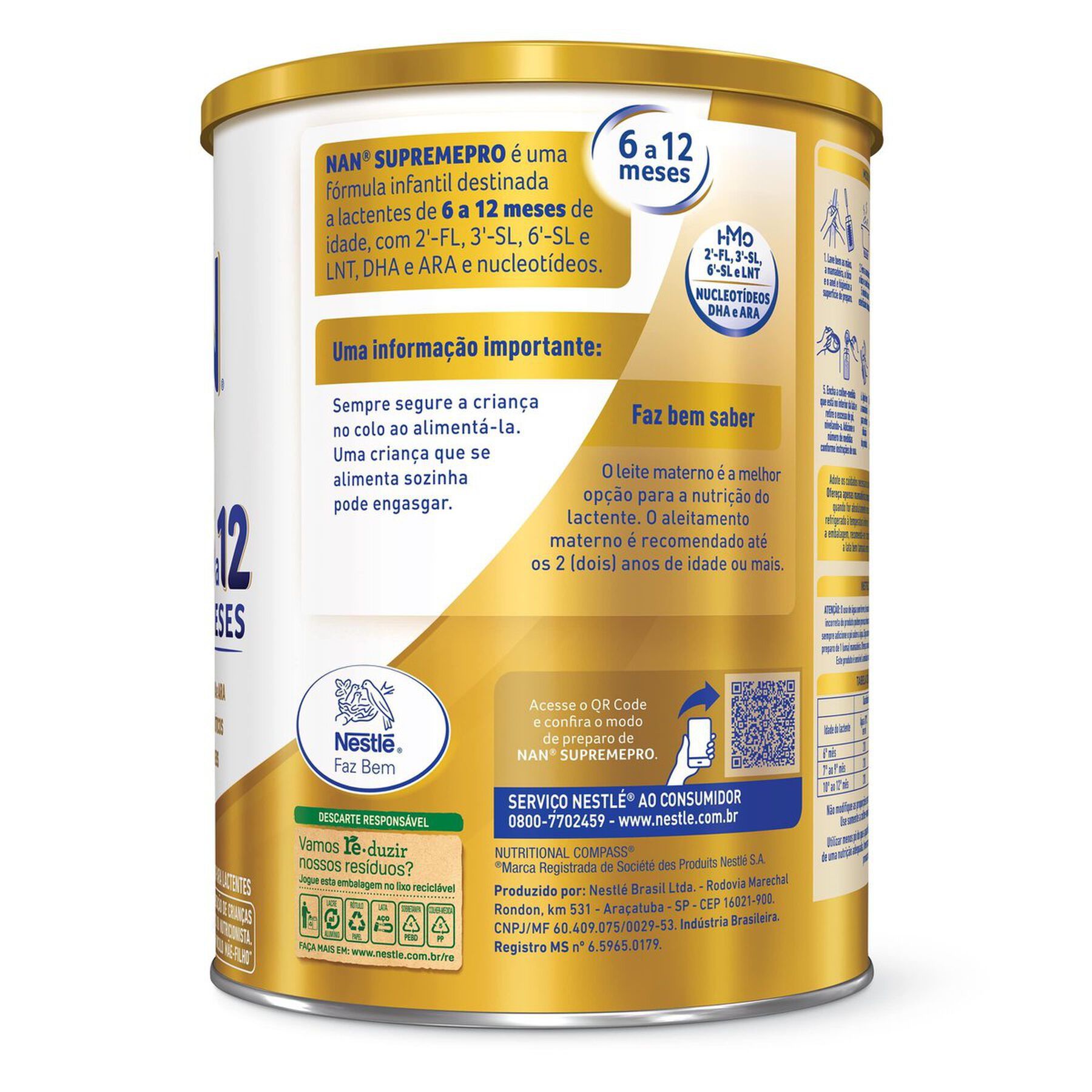 F&oacute;rmula Infantil Nan Supreme Pro 6 a 12 Meses 800g&nbsp;