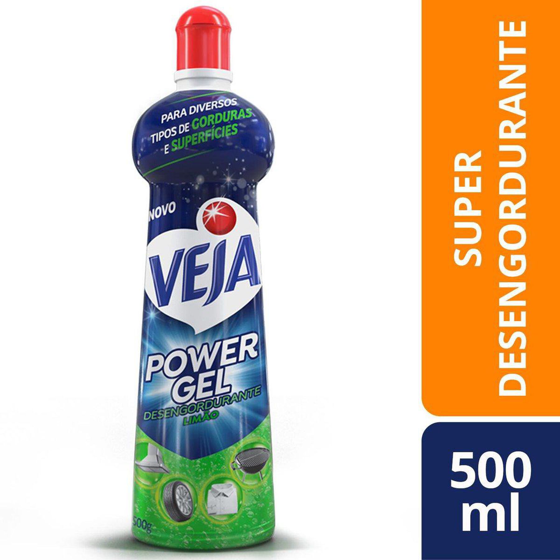 Limpador Desengordurante Limão Veja Power Gel Squeeze 500ml