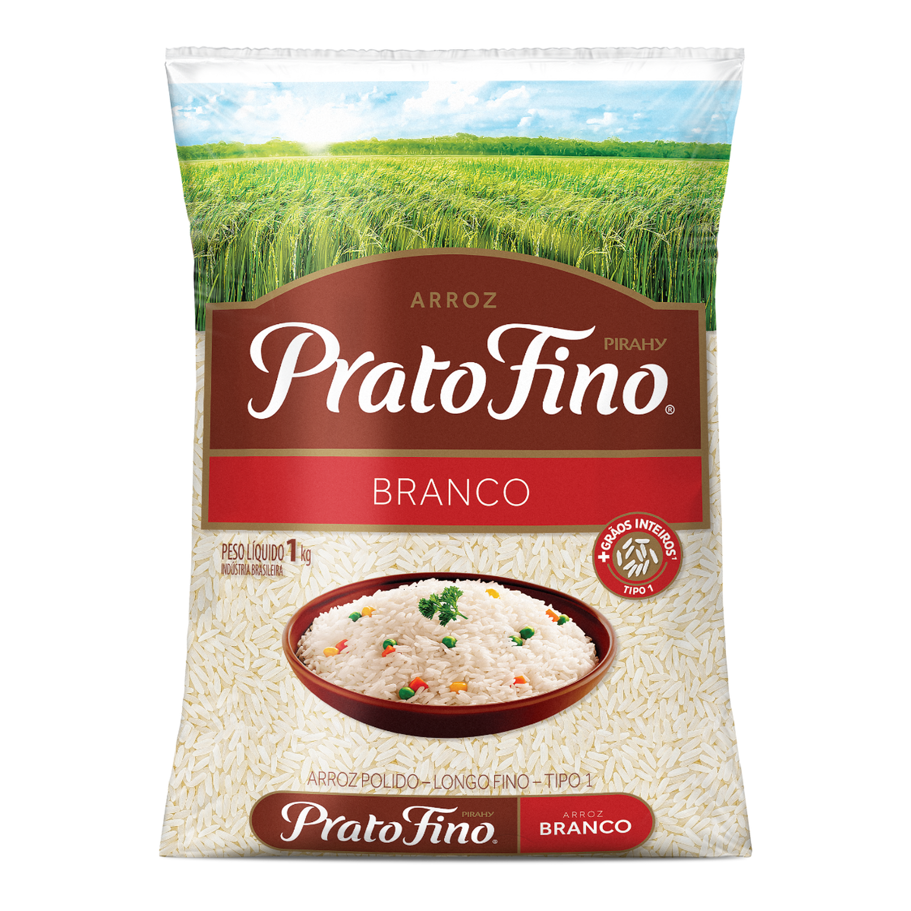 Arroz Branco Prato Fino Tipo 1 Pacote 1kg