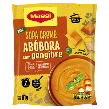 Sopa Creme Abóbora com Gengibre Maggi Pacote 61g