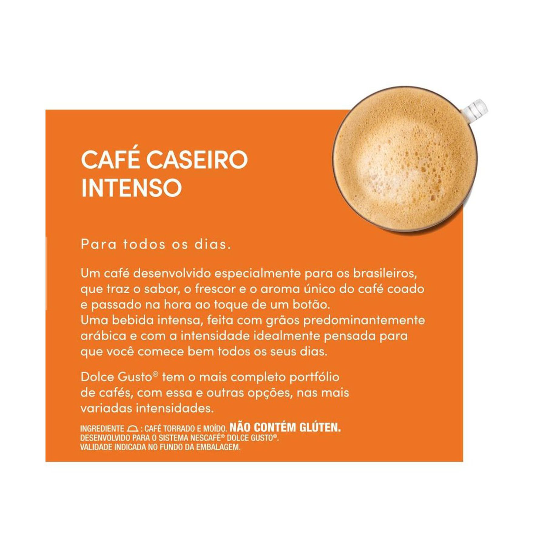 Café em Cápsula Torrado e Moído Caseiro Intenso Dolce Gusto Nescafé Caixa C/10 Unidades