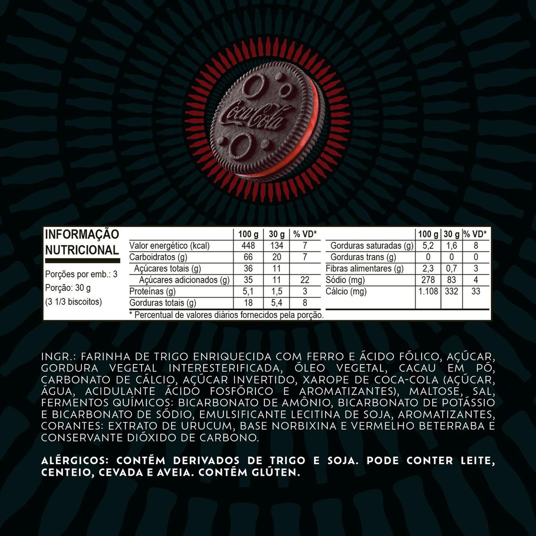Biscoito Coca-Cola Oreo Pacote 90g
