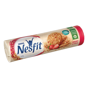 Biscoito Integral Morango & Cereais Nestlé Nesfit Pacote 160g