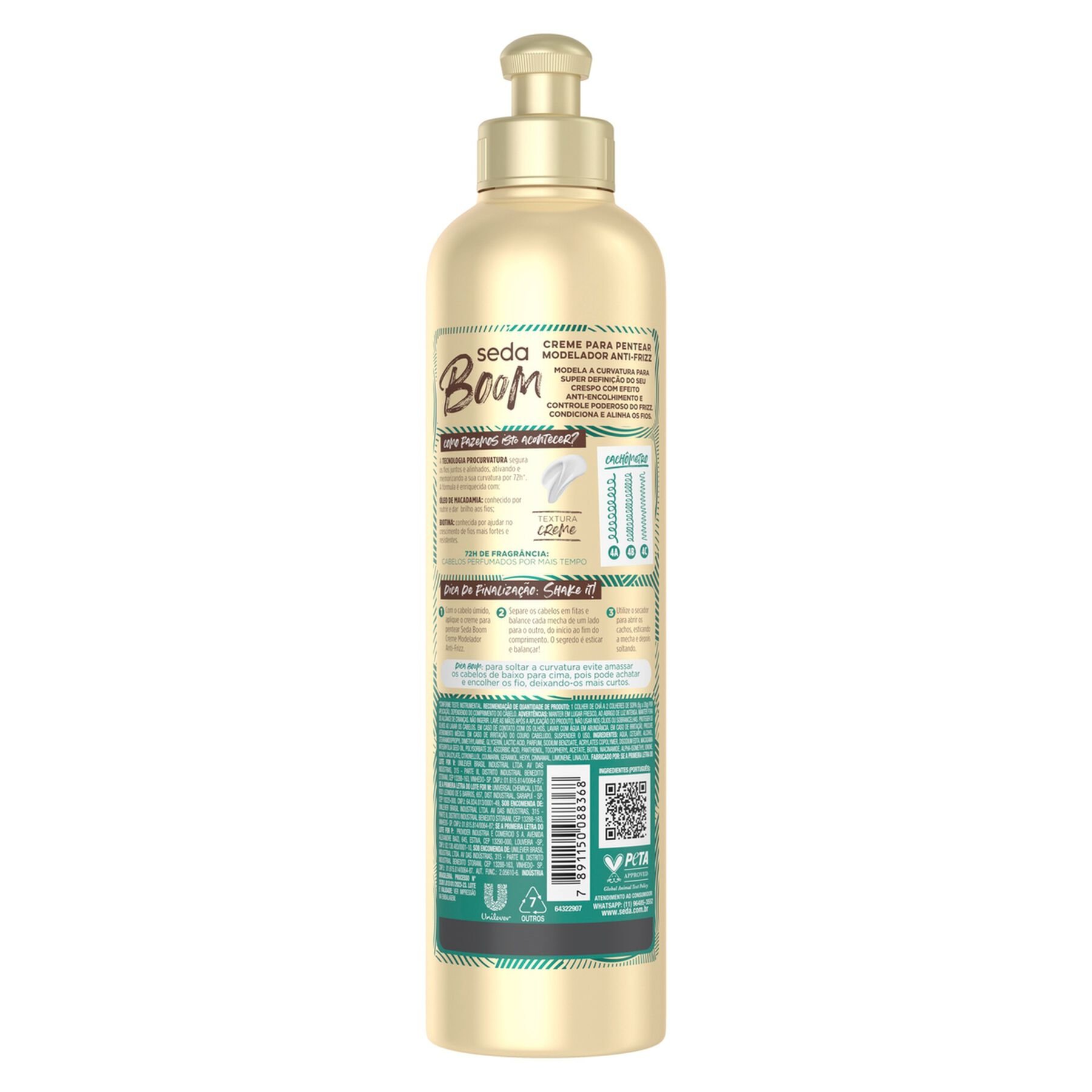 Creme para Pentear Modelador Antifrizz Seda Boom Frasco 350ml