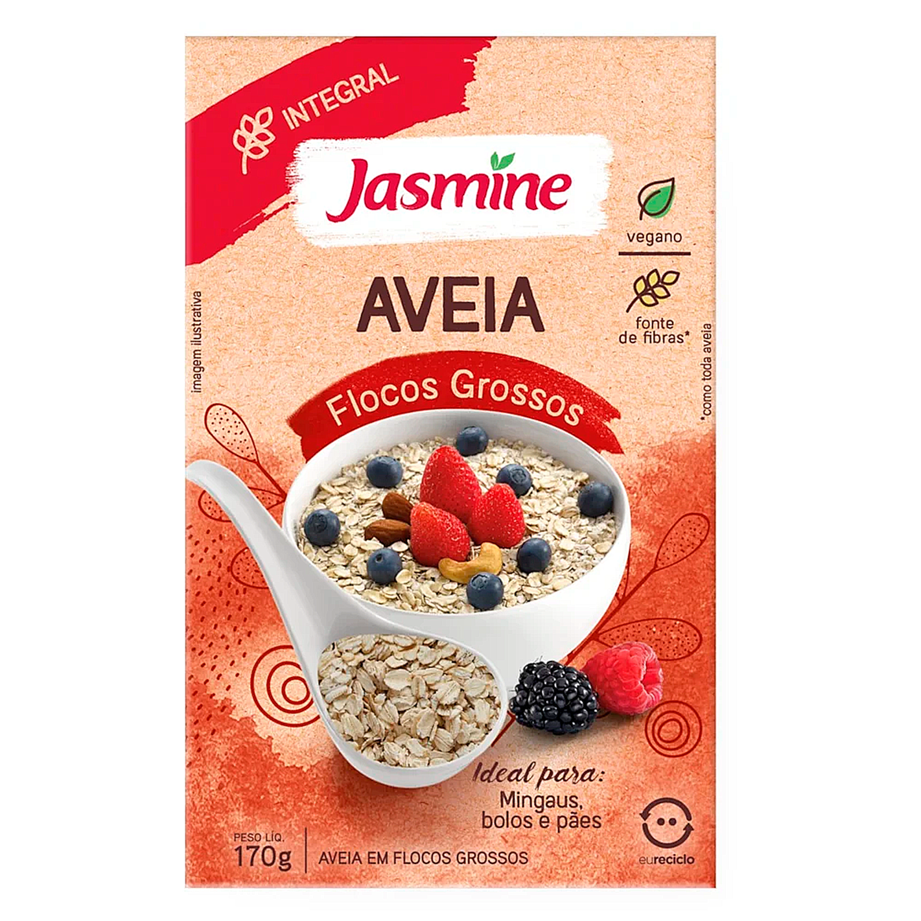 Aveia em Flocos Grossos Jasmine Caixa 170g