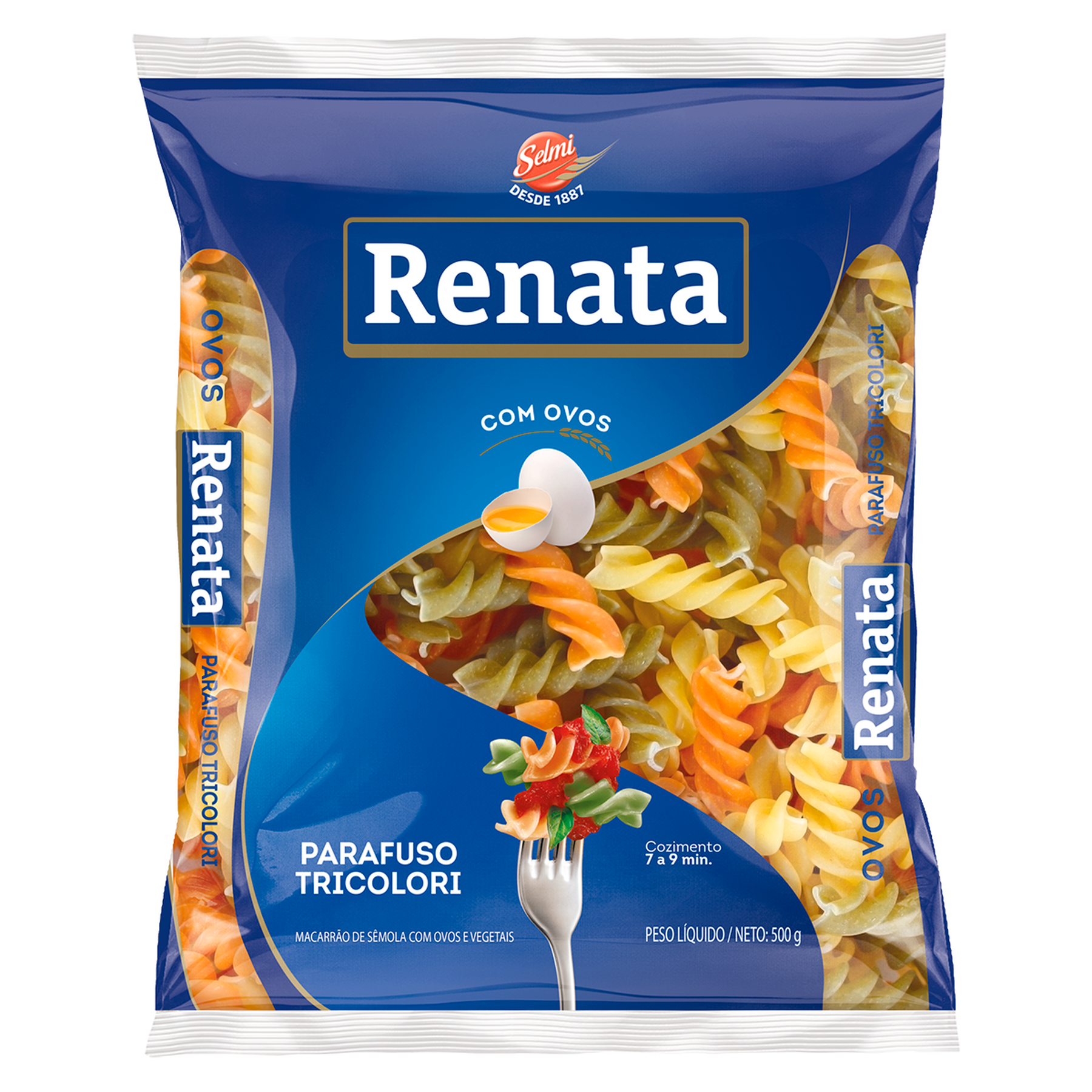 Macarr&atilde;o de S&ecirc;mola com Ovos e Vegetais Parafuso Tricolori Renata Pacote 500g&nbsp;