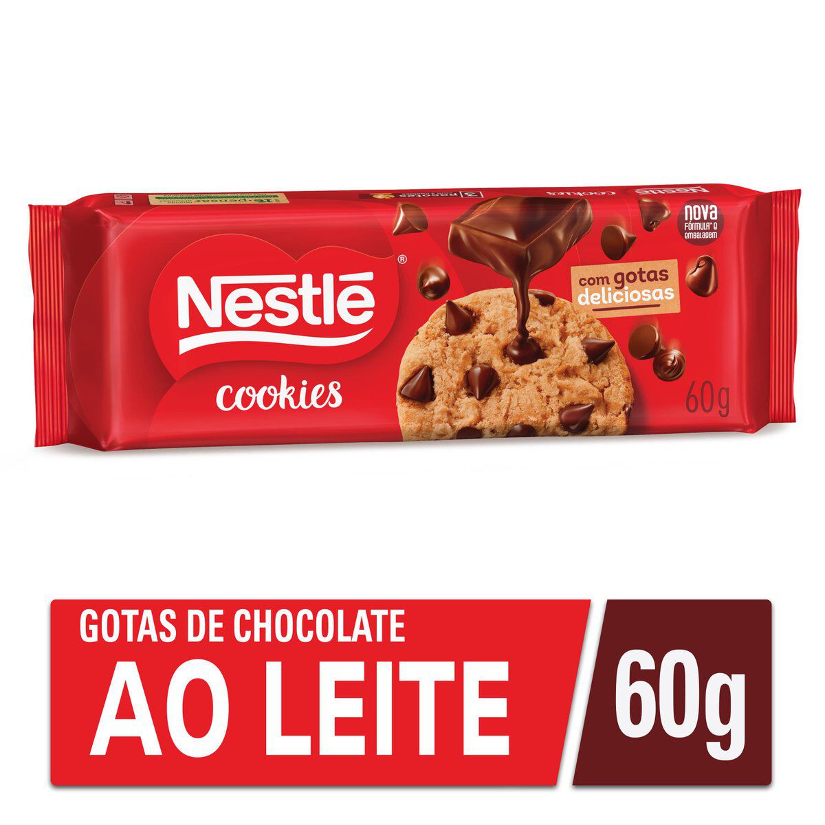 Biscoito Cookie Baunilha com Chocolate Nestl&eacute; Classic Pacote 60g