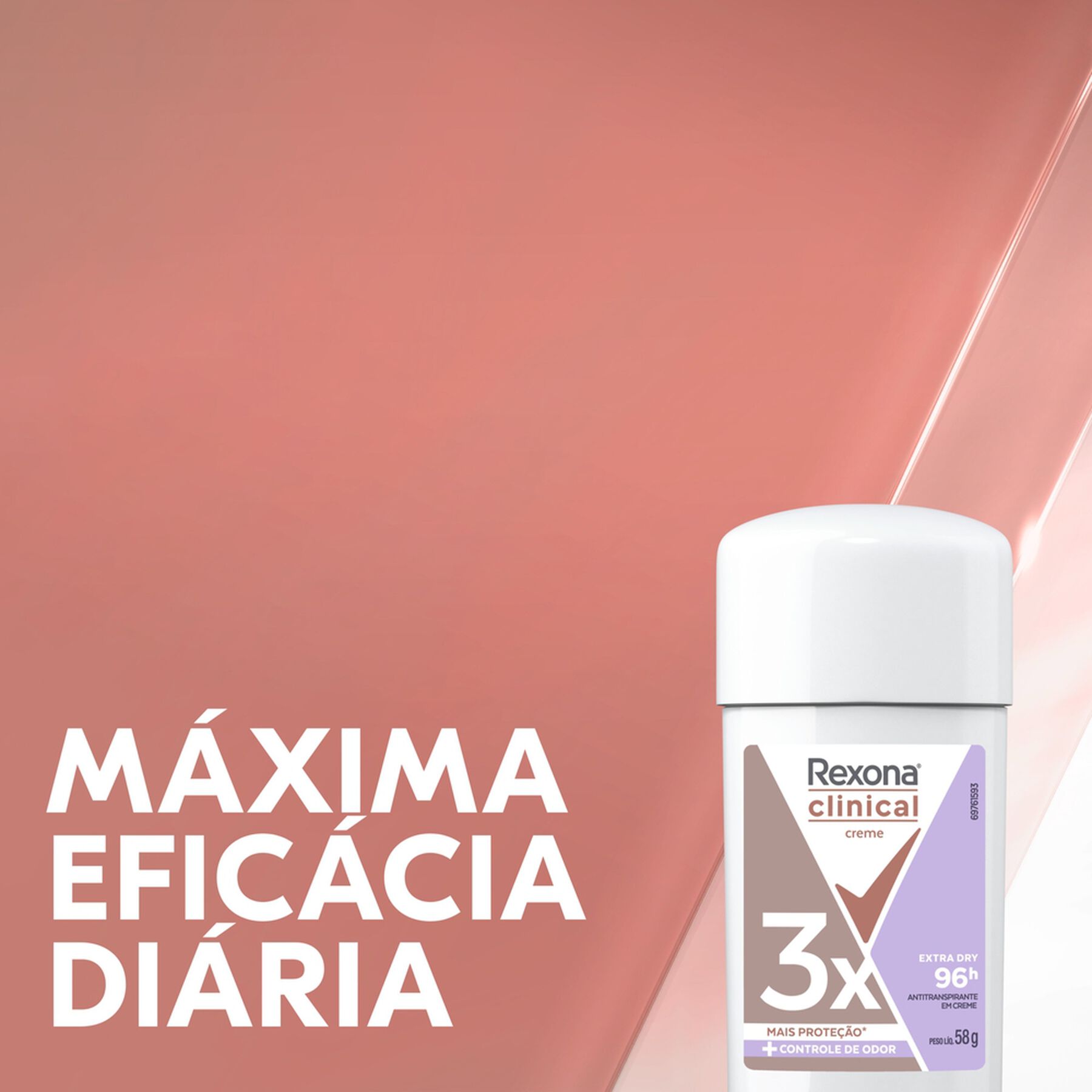 Antitranspirante em Creme Extra Dry Rexona Clinical 58g