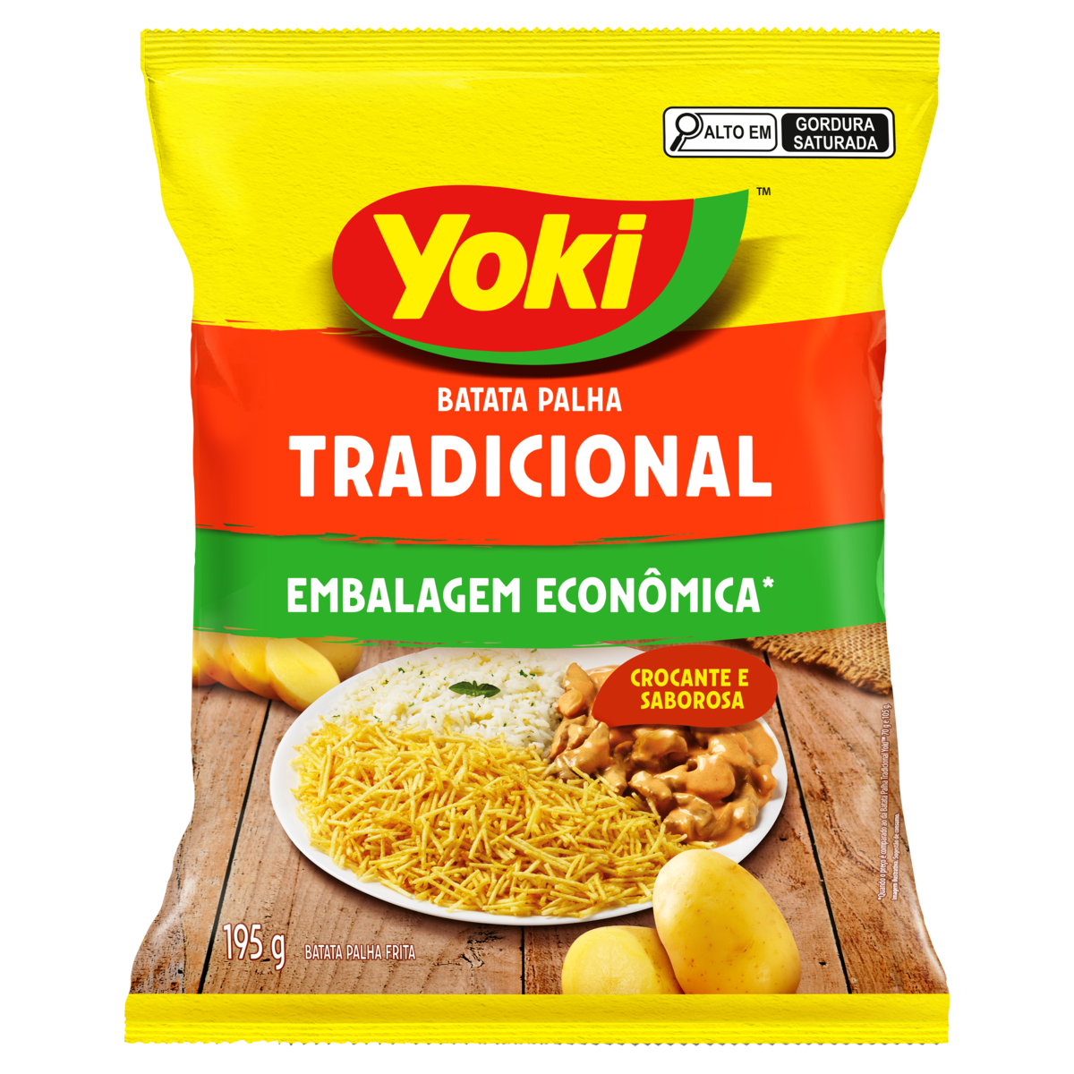 Batata Palha Tradicional Yoki Pacote 195g - Embalagem Econ&ocirc;mica