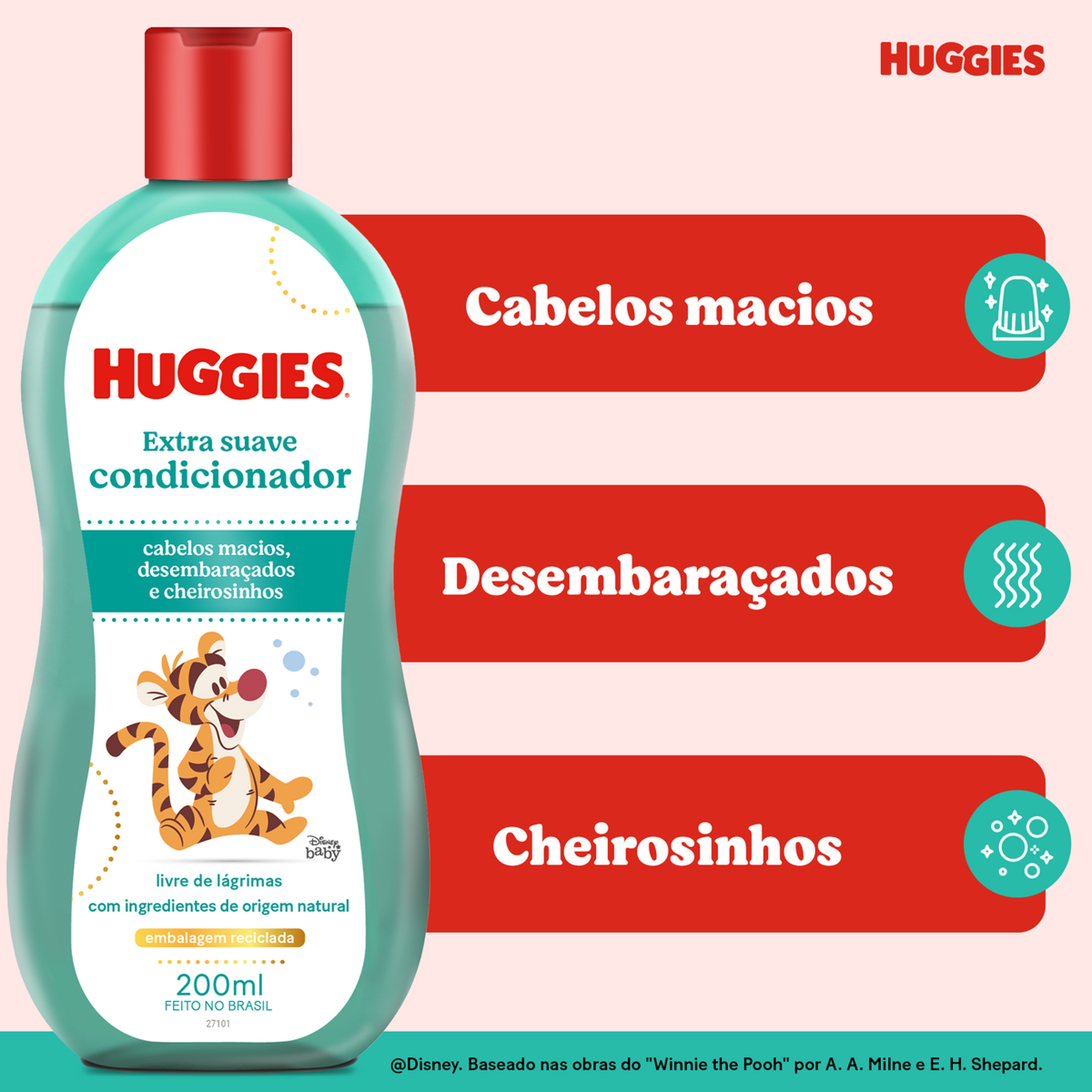 Condicionador Infantil Extra Suave Huggies Frasco 200ml