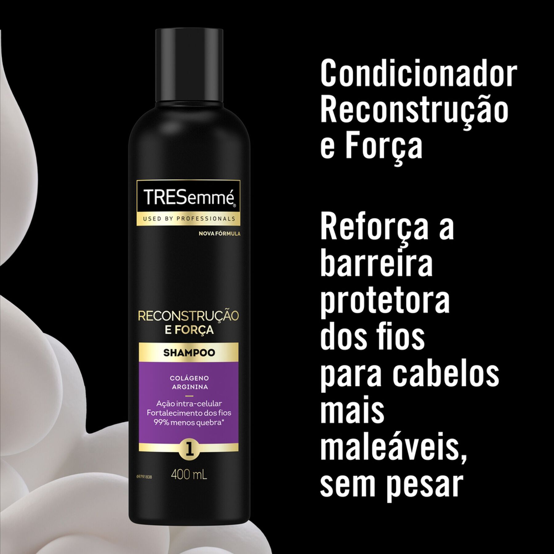 Shampoo Reconstru&ccedil;&atilde;o e For&ccedil;a Frasco Tresemm&eacute; 400ml
