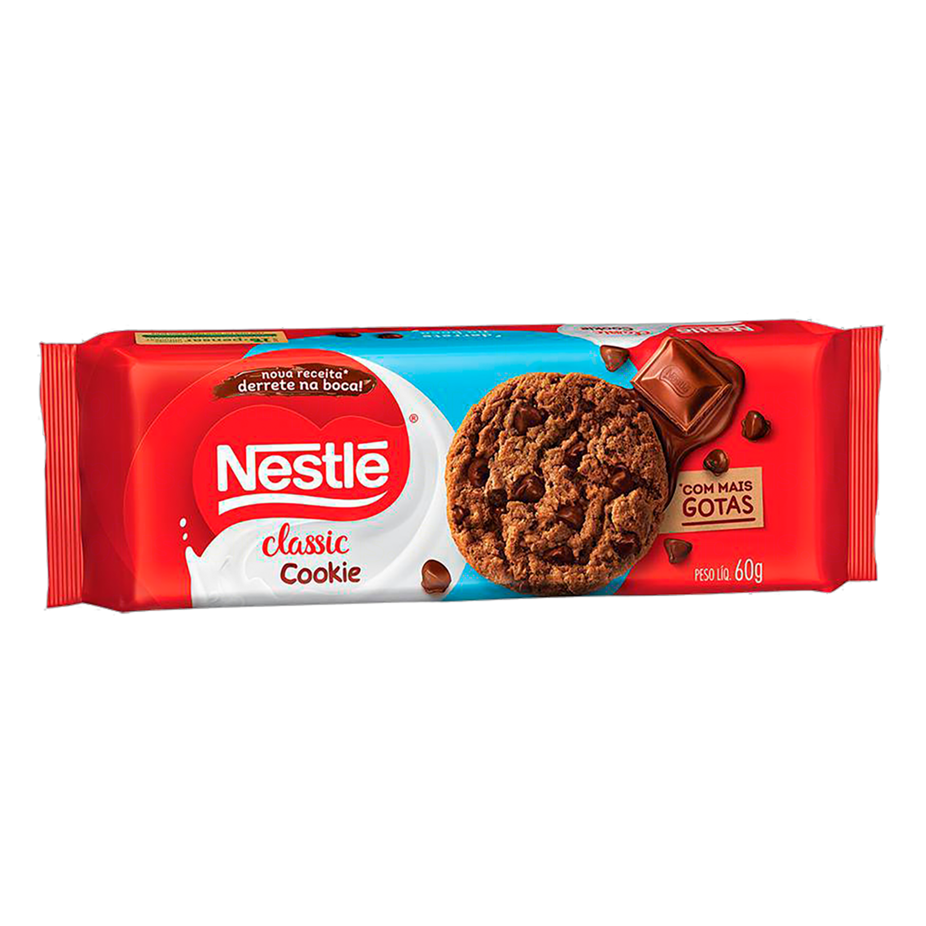 Biscoito Cookie Gotas de Chocolate Classic Nestlé Pacote 60g