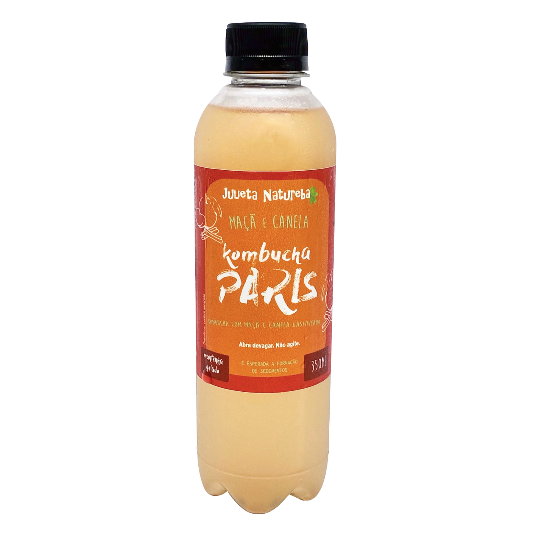 Bebida Kombucha Paris Ma&ccedil;&atilde; e Canela Julieta Natureba Garrafa 350ml