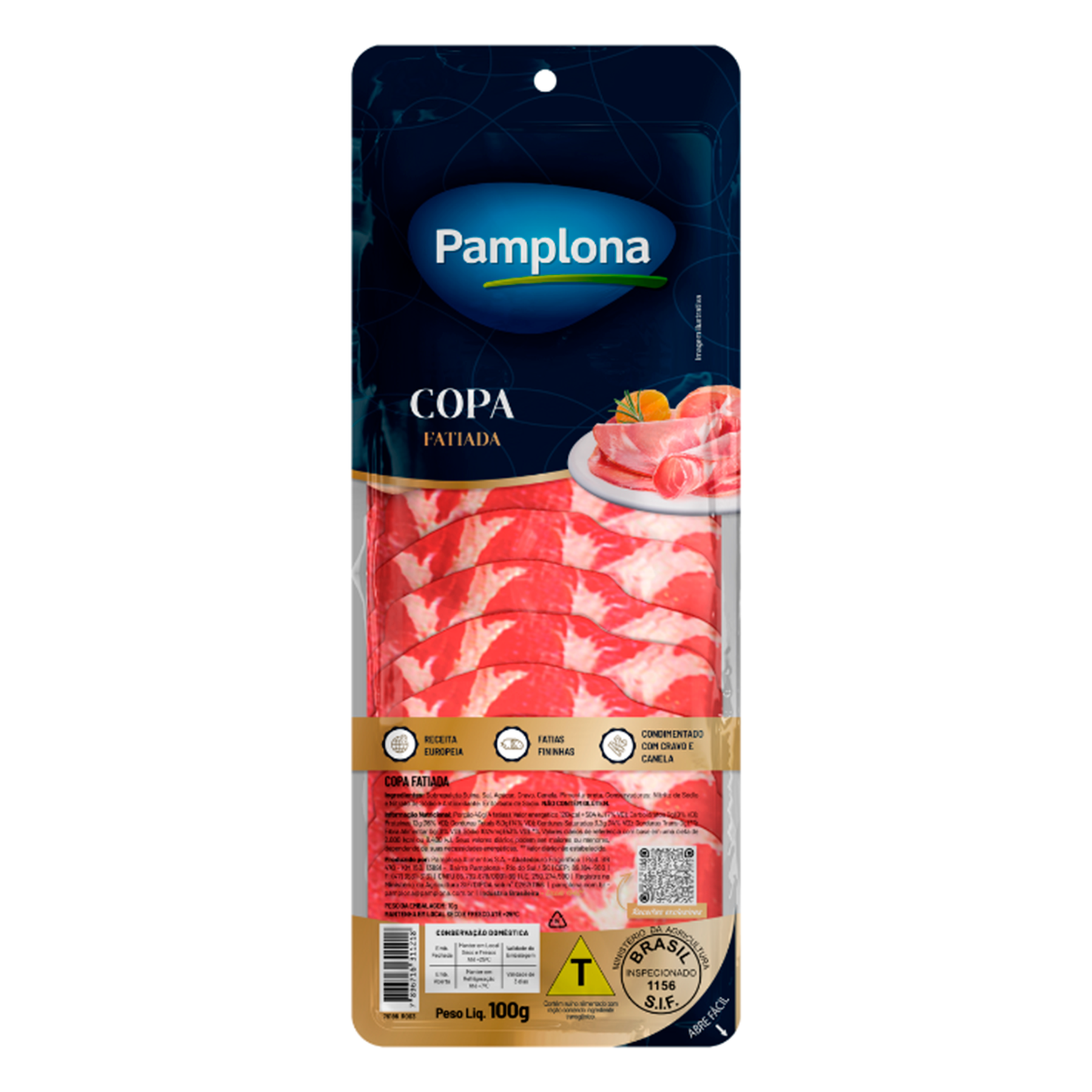 Copa Lombo Fatiada Pamplona Pacote 100g&nbsp;