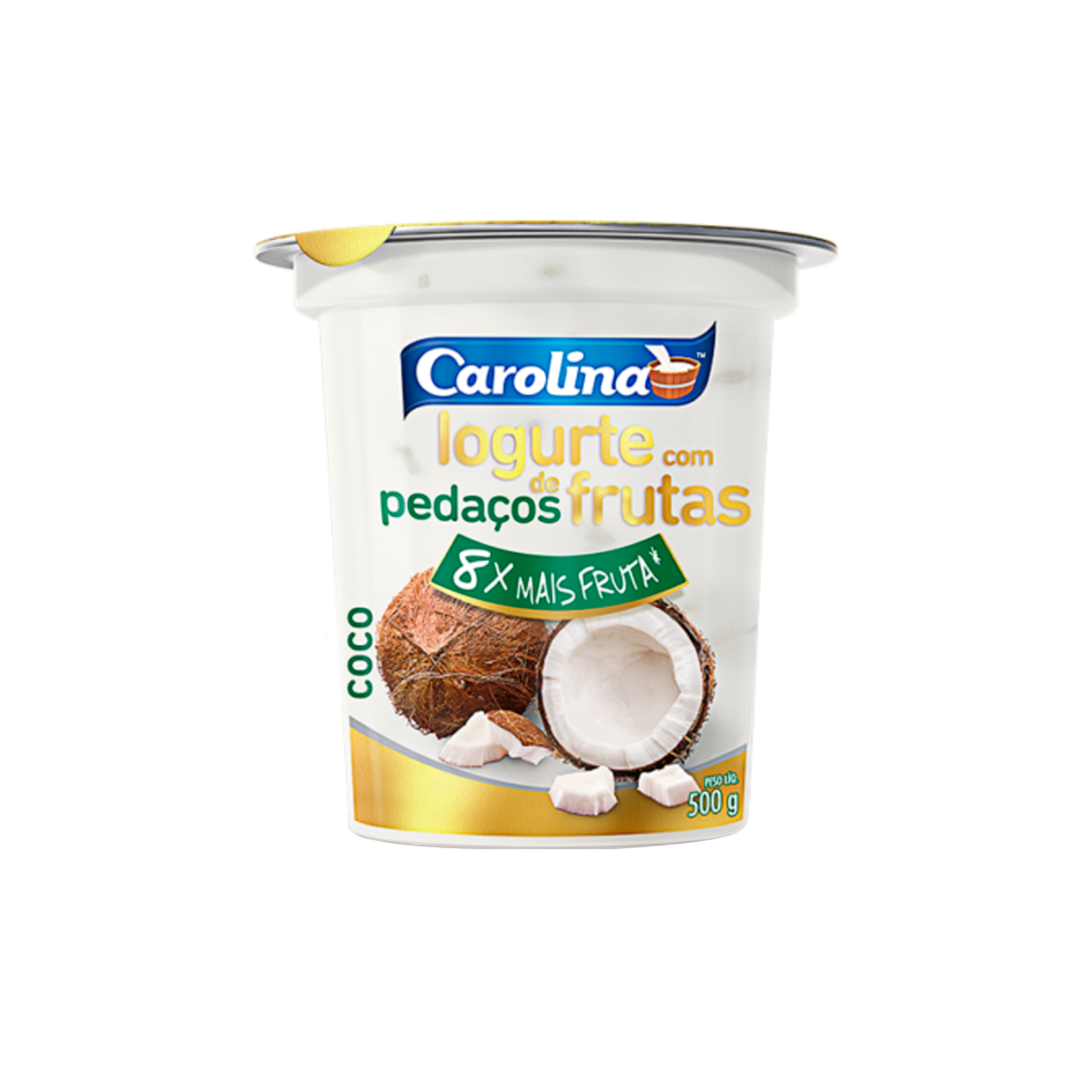 Iogurte com Pedaços de Coco Carolina 450g