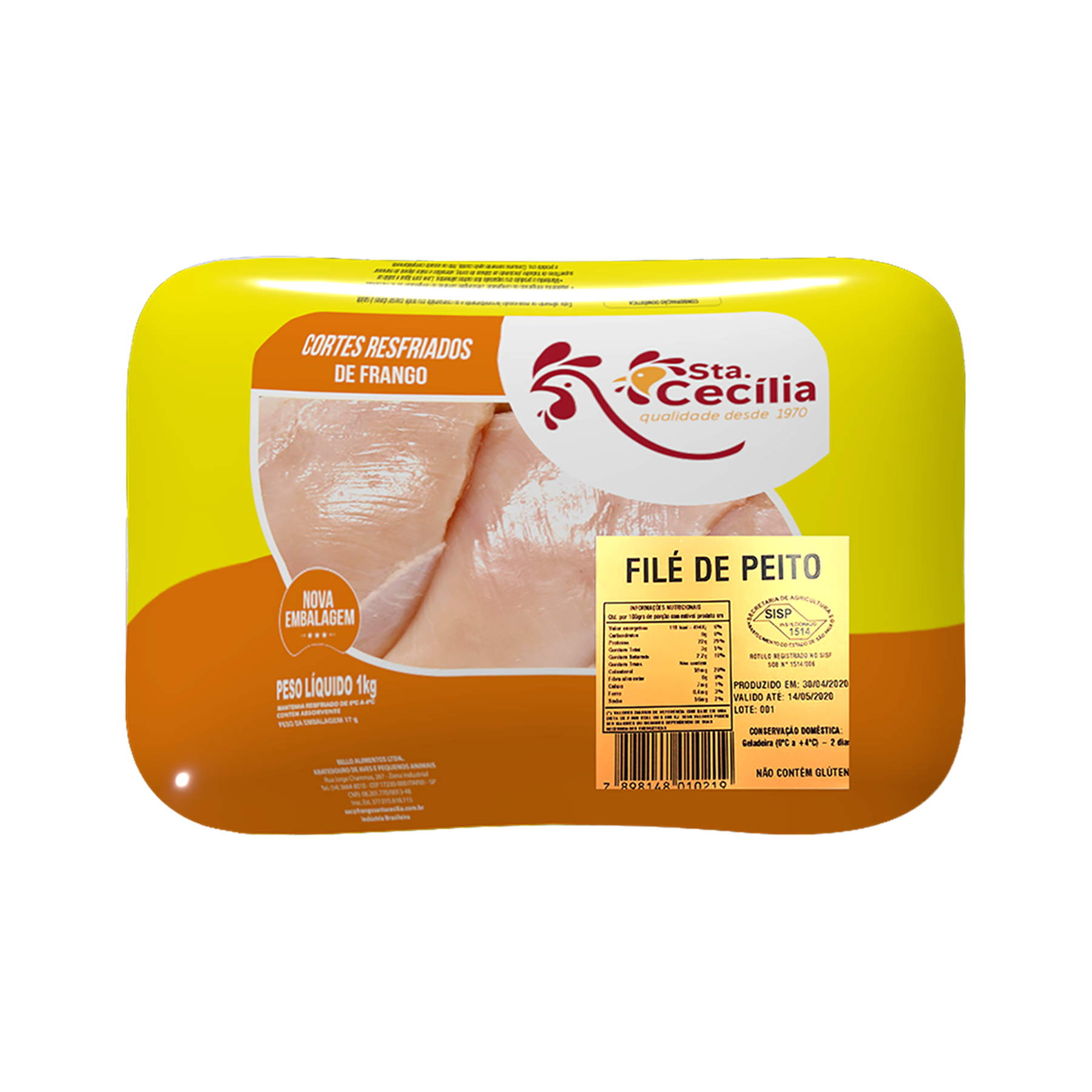 Filé Peito Bandeja Santa Cecilia 1kg