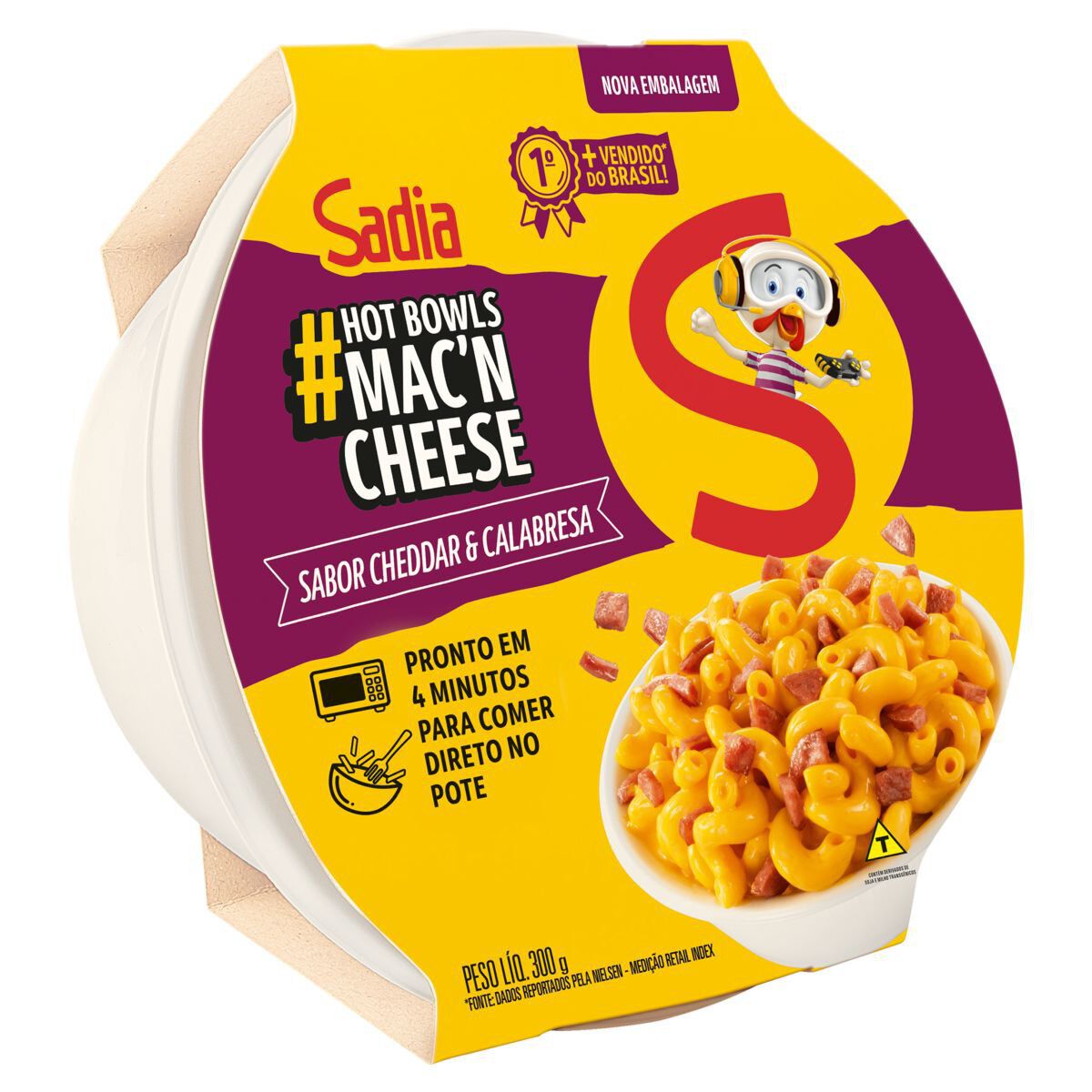 Mac'n Cheese Cheddar e Calabresa Hot Bowls Sadia Pote 300g