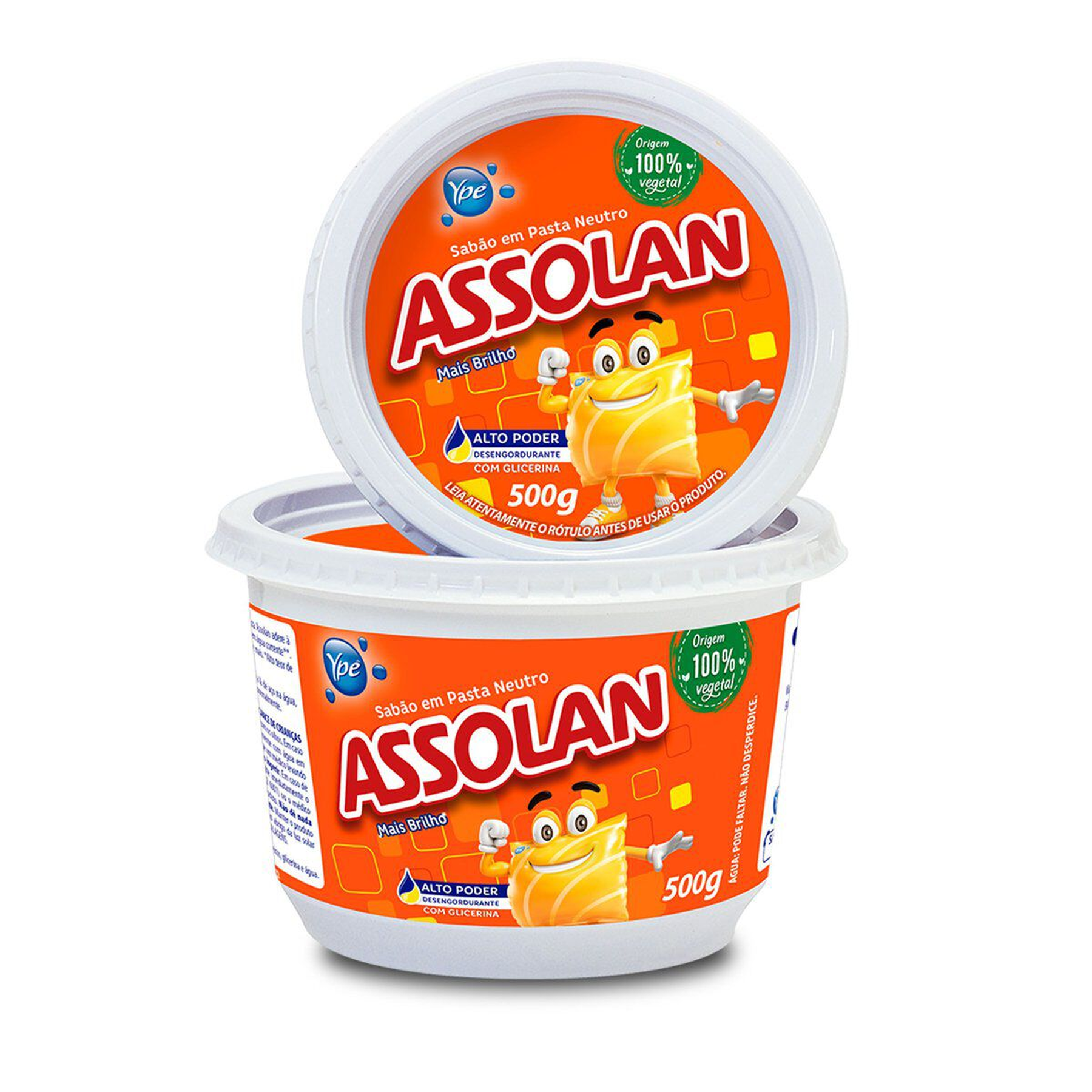 Sab&atilde;o em Pasta Neutro Mais Brilho Assolan Pote 500g
