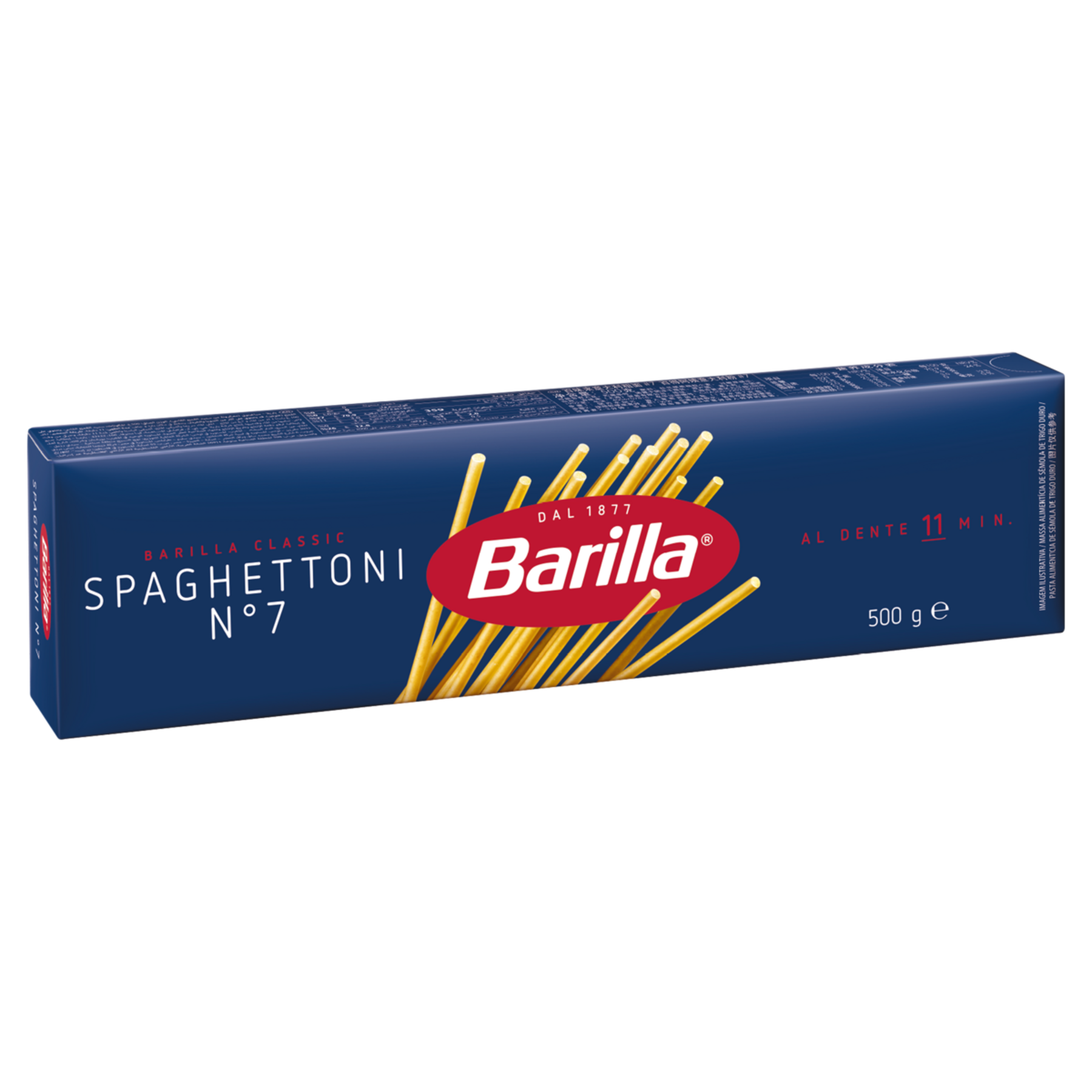 Macarr&atilde;o de S&ecirc;mola de Trigo Duro Spaghettoni 7 Barilla Classic Caixa 500g&nbsp;