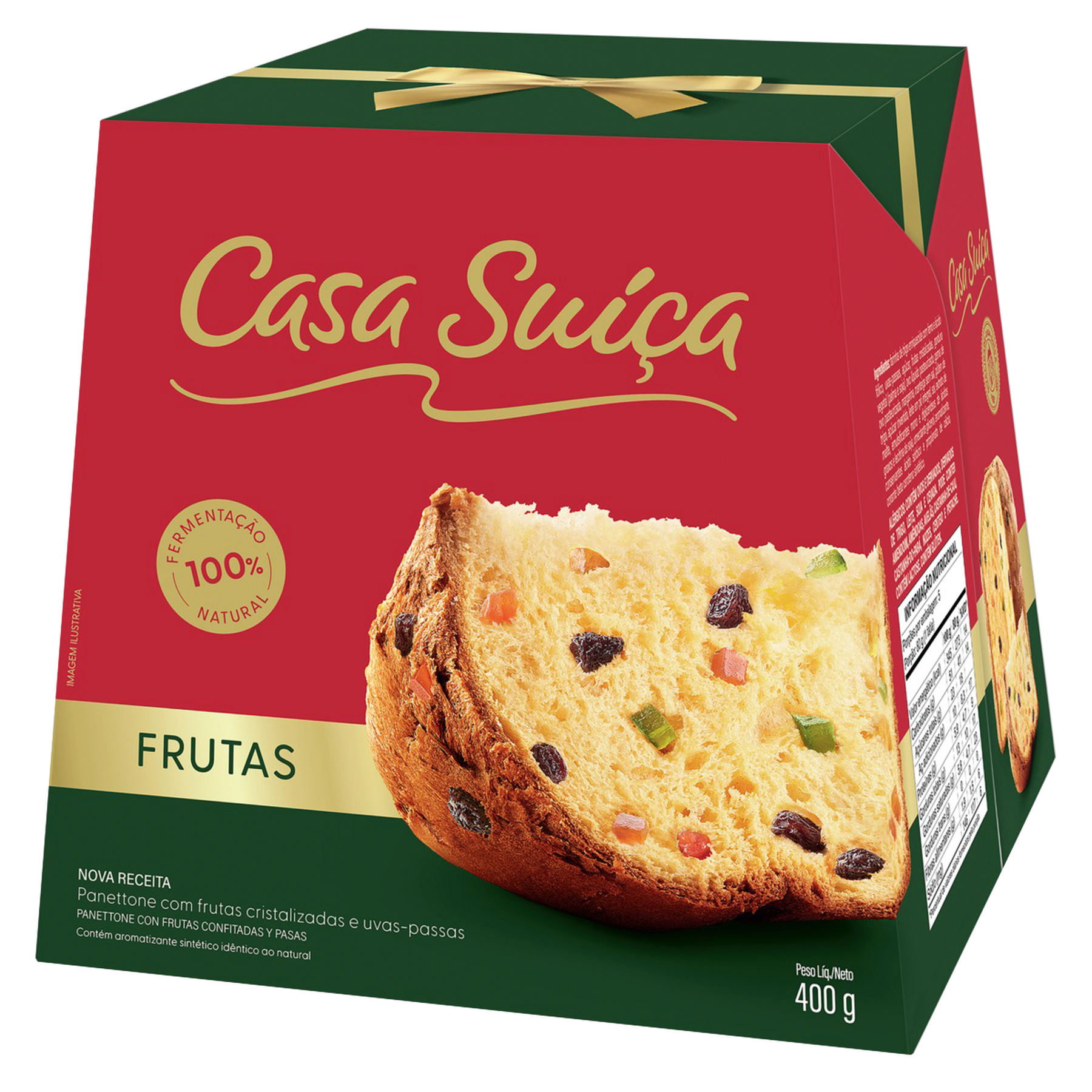 Panettone com Frutas Cristalizadas e Uvas-Passas Casa Suíça Caixa 400g