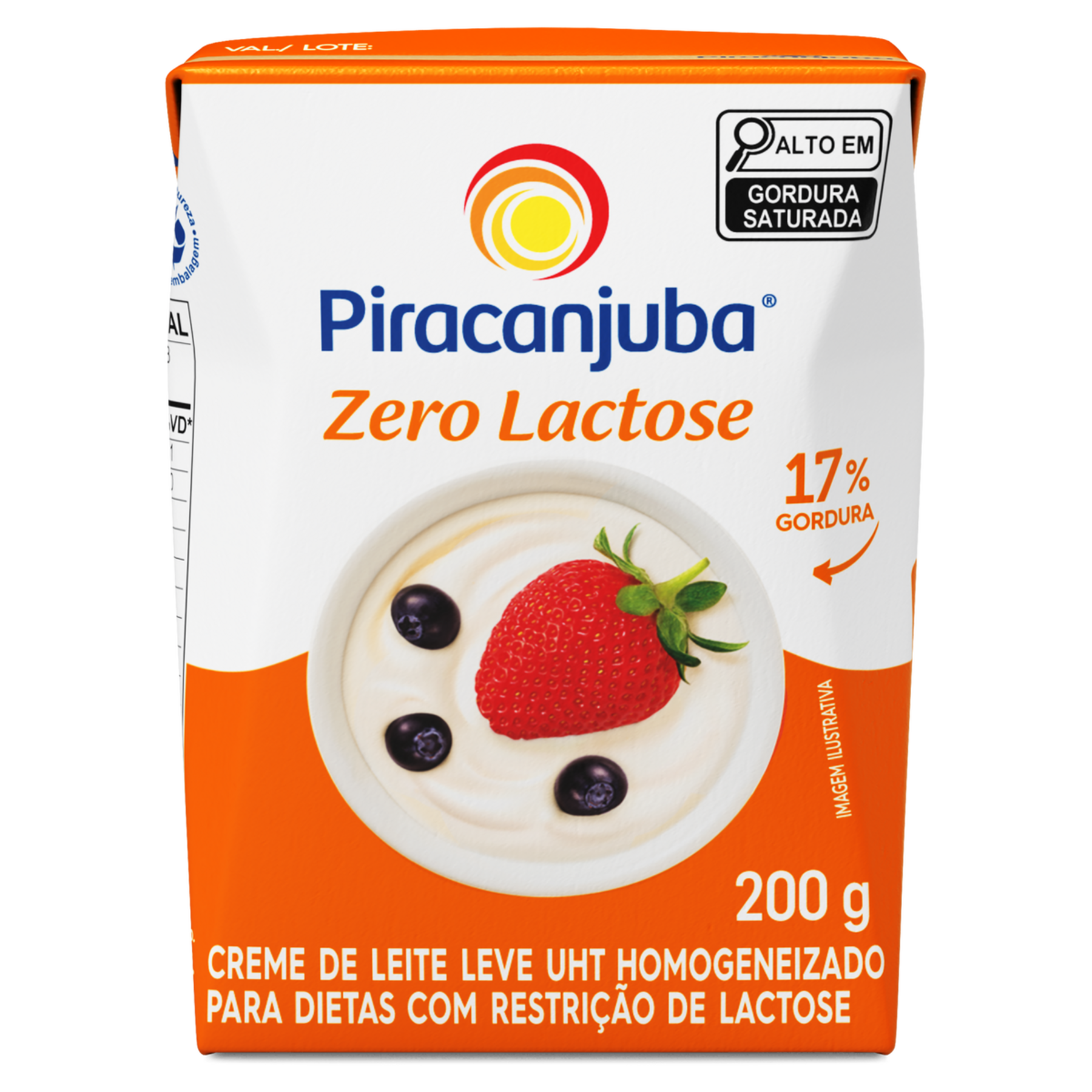Creme de Leite UHT Homogeneizado Zero Lactose Piracanjuba Caixa 200g