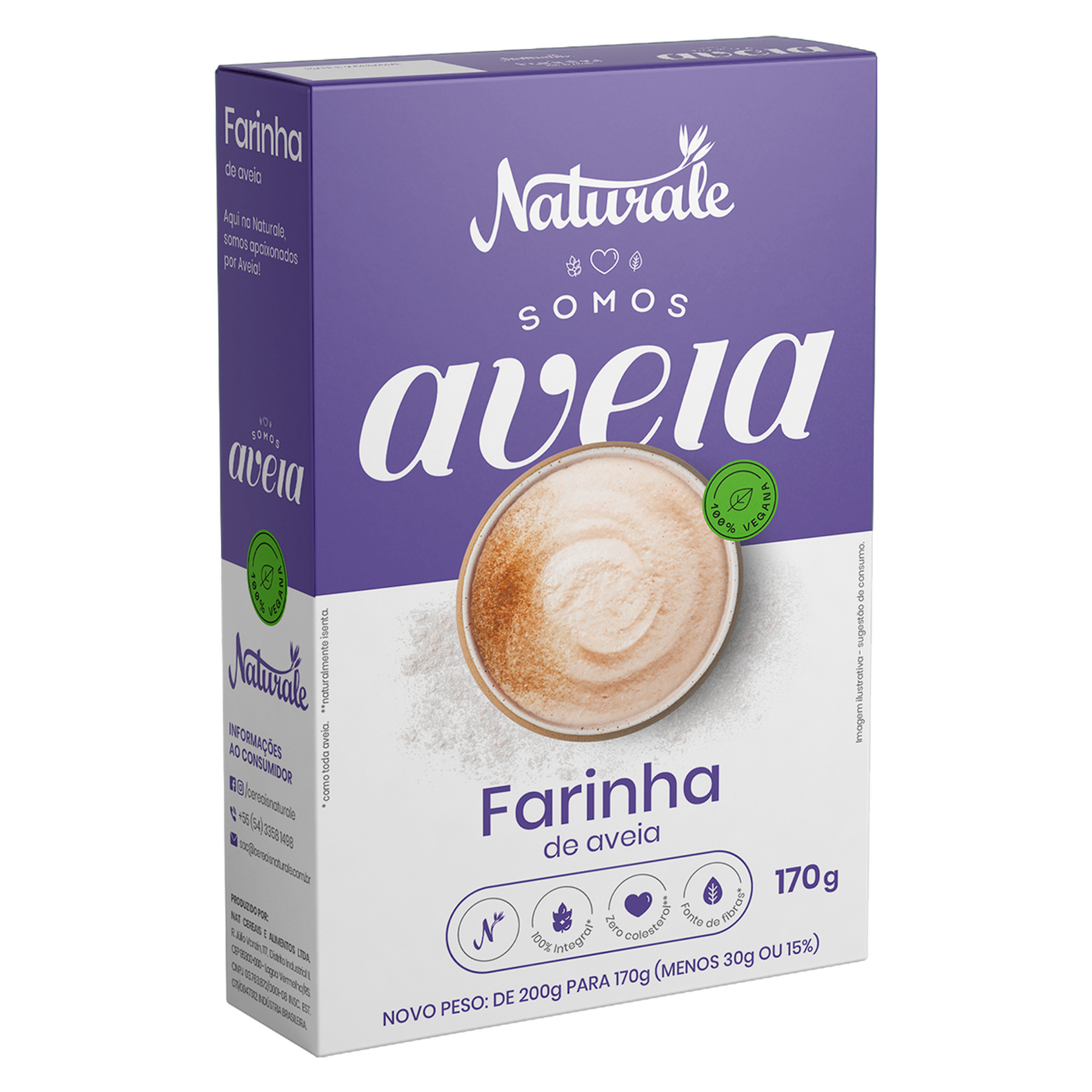 Farinha de Aveia Naturale Caixa 170g