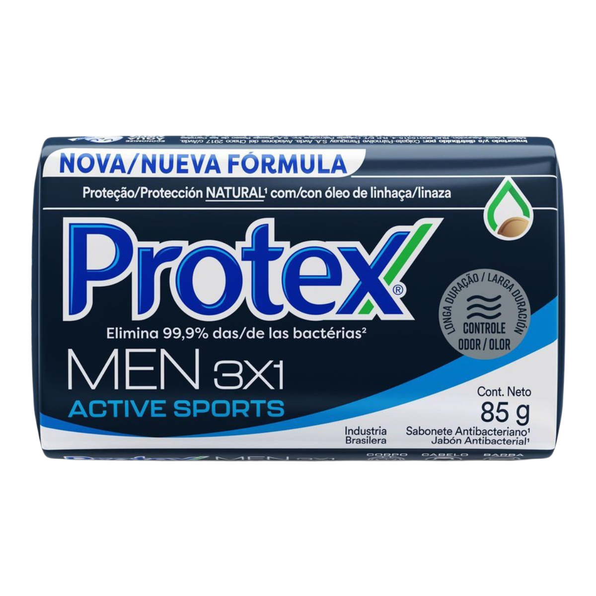 Sabonete Barra Antibacteriano Protex Men 3x1 Active Sports Envolt&oacute;rio 85g