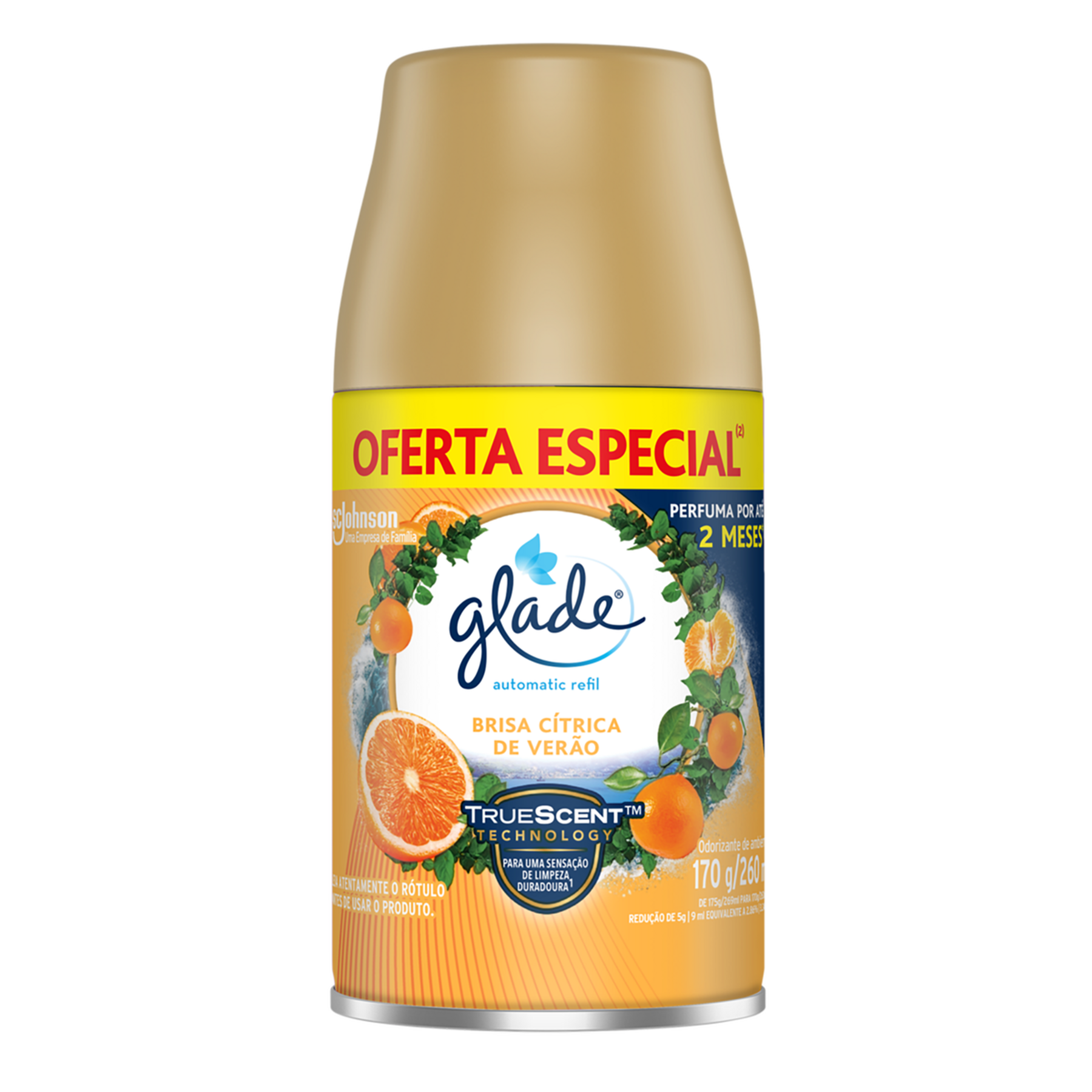 Odorizador de Ambiente Brisa C&iacute;trica de Ver&atilde;o Glade Automatic Refil Frasco 260ml - Embalagem Oferta Especial