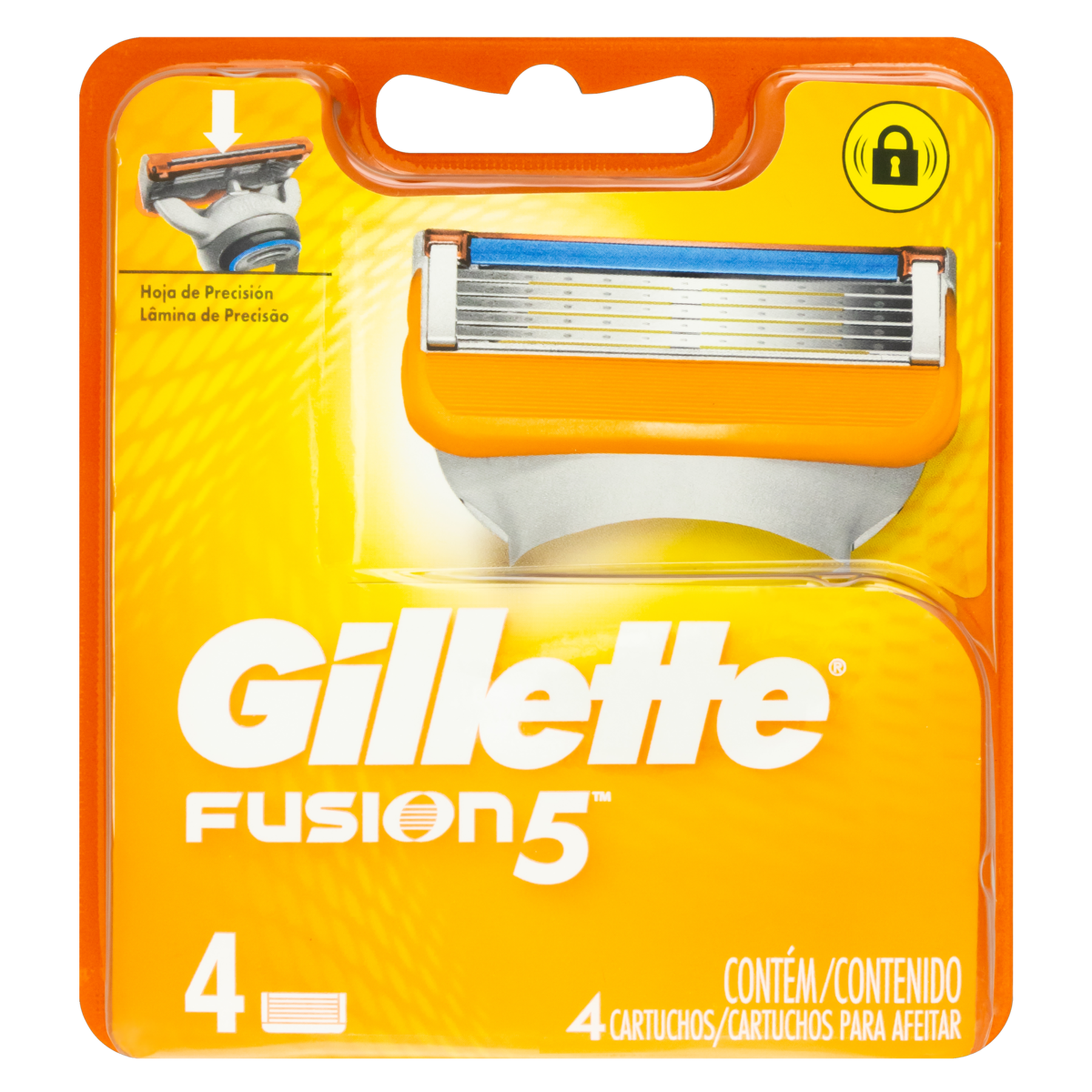 Carga de Aparelho para Barbear Gillette Fusion5 4 Unidades