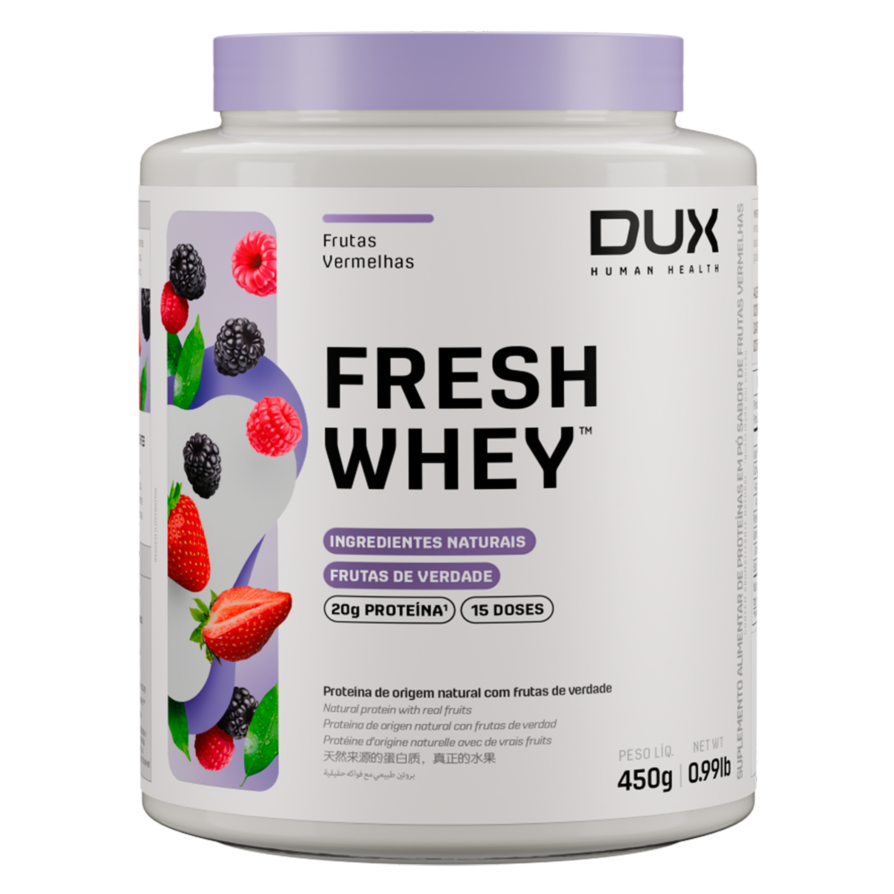 Whey Protein Fresh Whey Frutas Vermelhas Dux Human Health Pote 450g