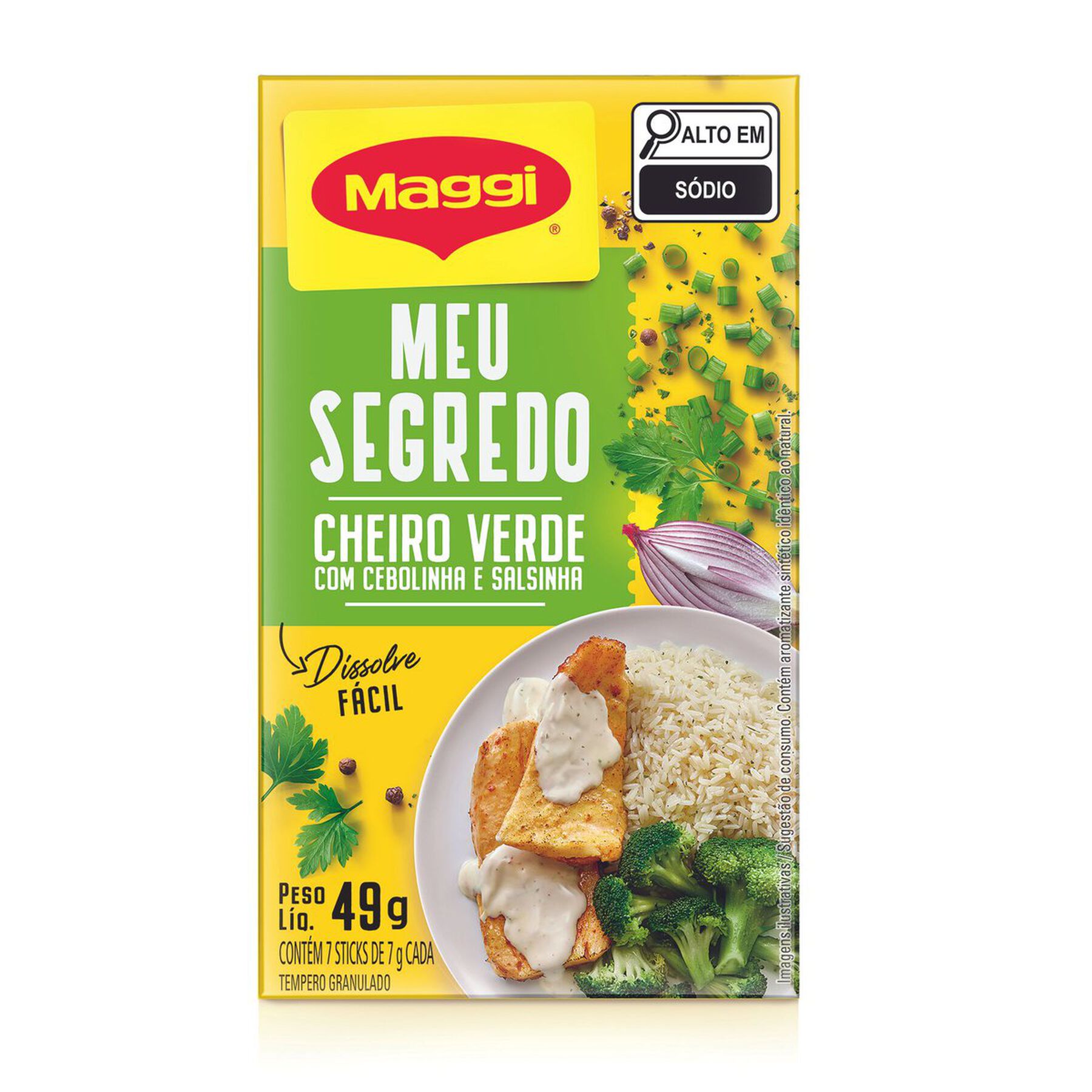 Tempero Granulado Cheiro Verde com Cebolinha e Salsinha Maggi Meu Segredo 49g