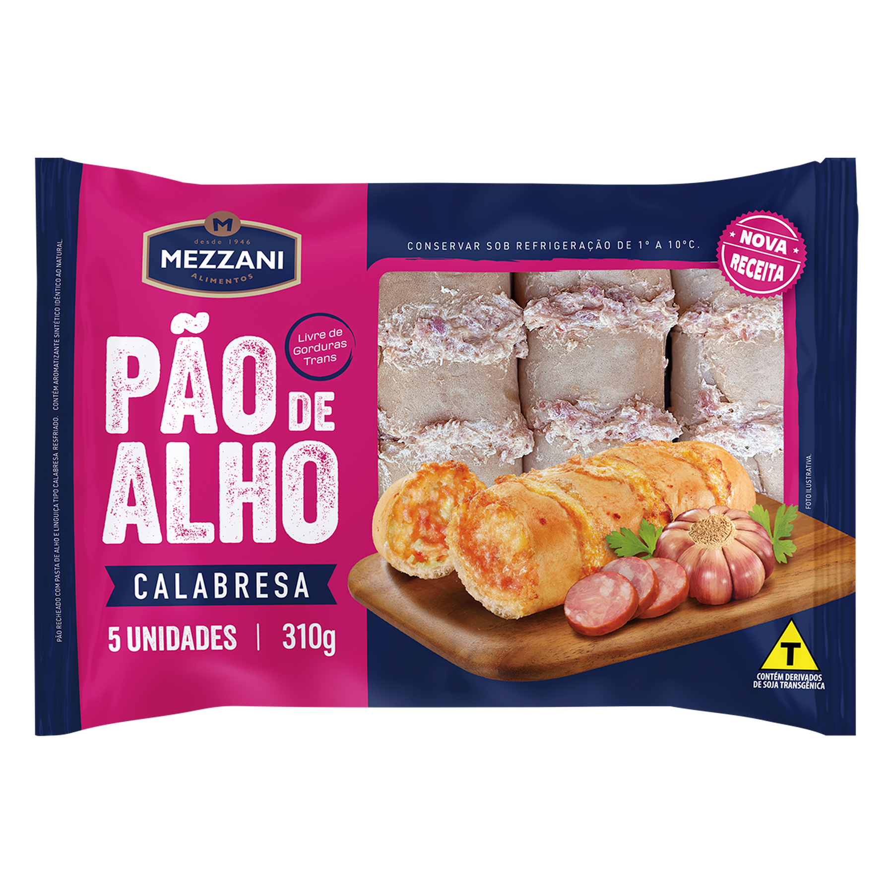 P&atilde;o de Alho Calabresa Mezzani Pacote 310g&nbsp;