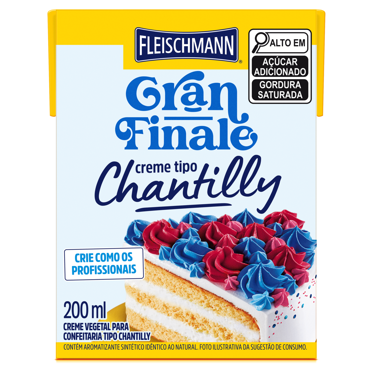 Creme para Confeitaria Chantilly Gran Finale Fleischmann Caixa 200ml
