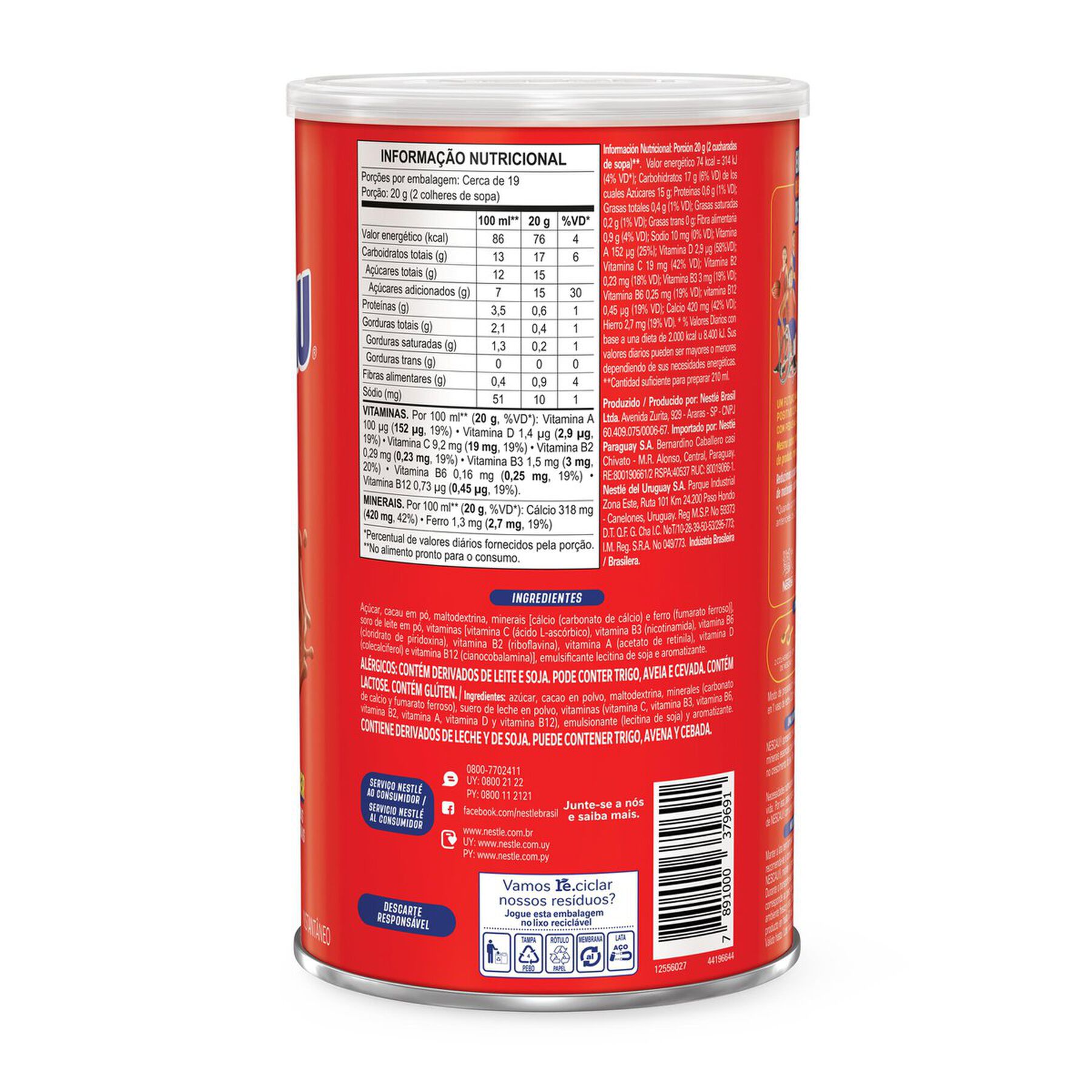 Achocolatado em Pó Nescau Cilindro 370g