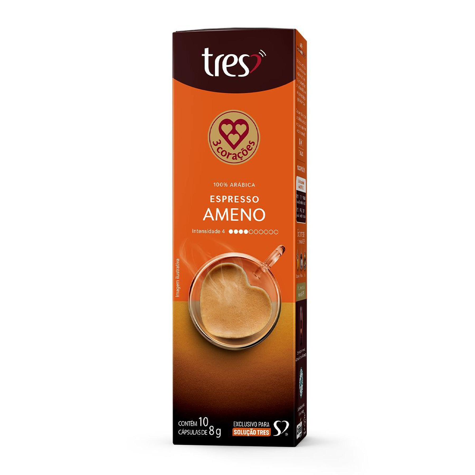 Caf&eacute; em C&aacute;psula Torrado e Mo&iacute;do Espresso Ameno Tres Caixa C/10 Unidades